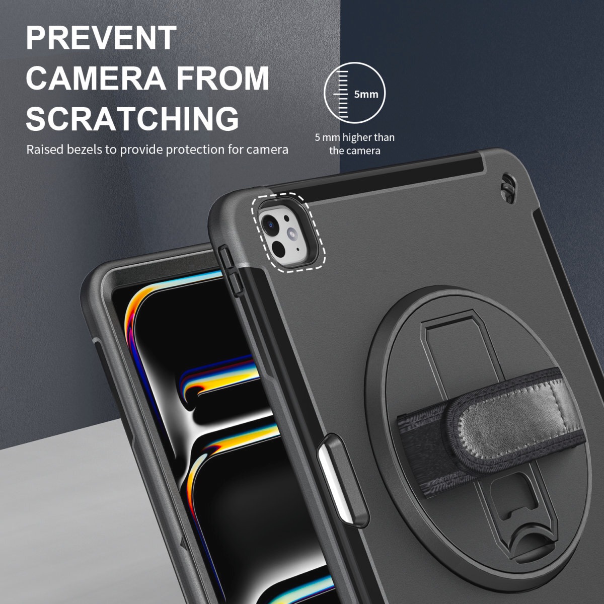 4smarts Tablet-Hülle »Rugged Case GRIP für Apple iPad Pro 13 (M4, 2024)«, Backcover, Schutzhülle, Handyschutzhülle, Case, Schutzcase, stossfest