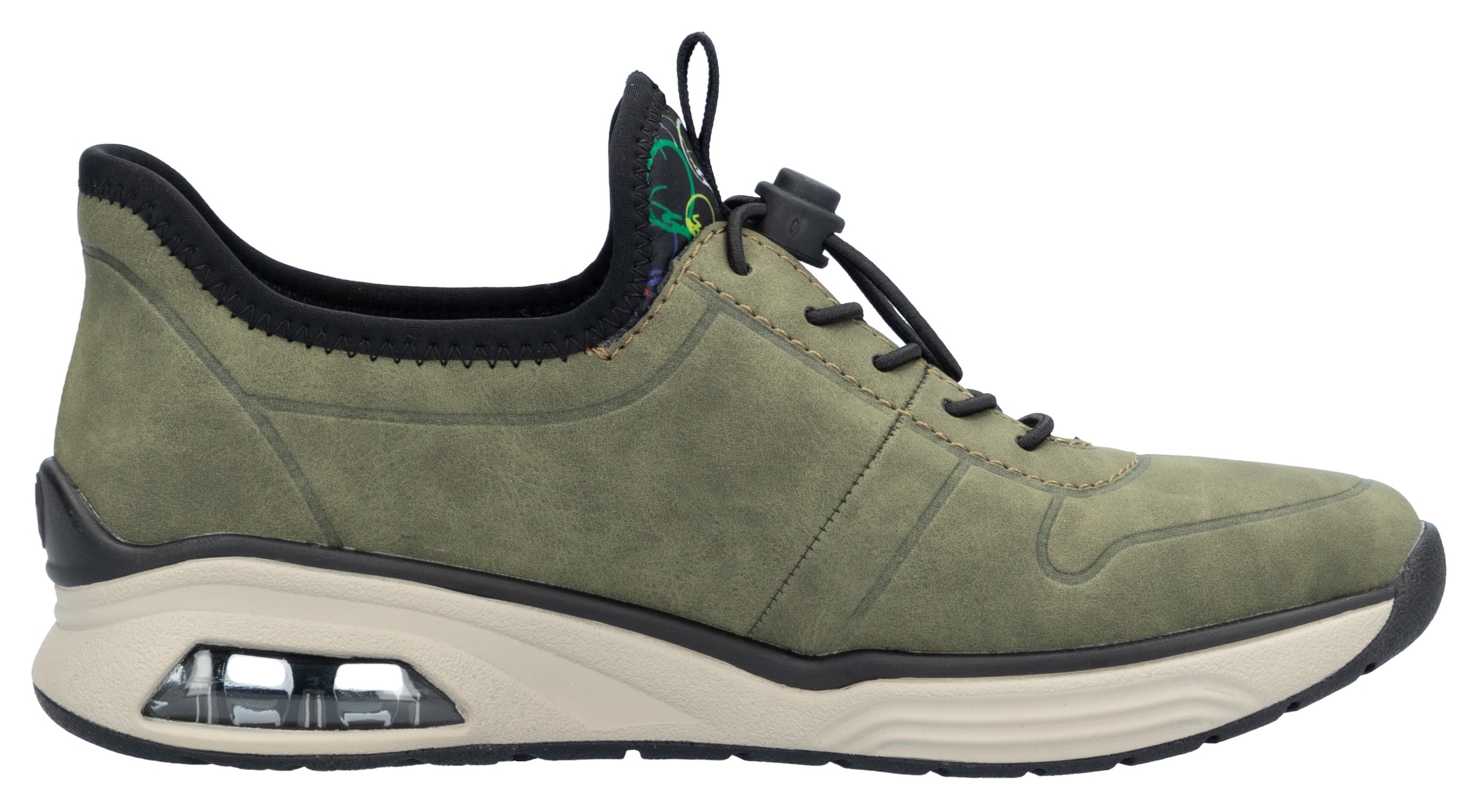 Rieker Slip-On Sneaker, Schlupfschuh, Halbschuh, Freizeitschuh mit elastischem Einstieg