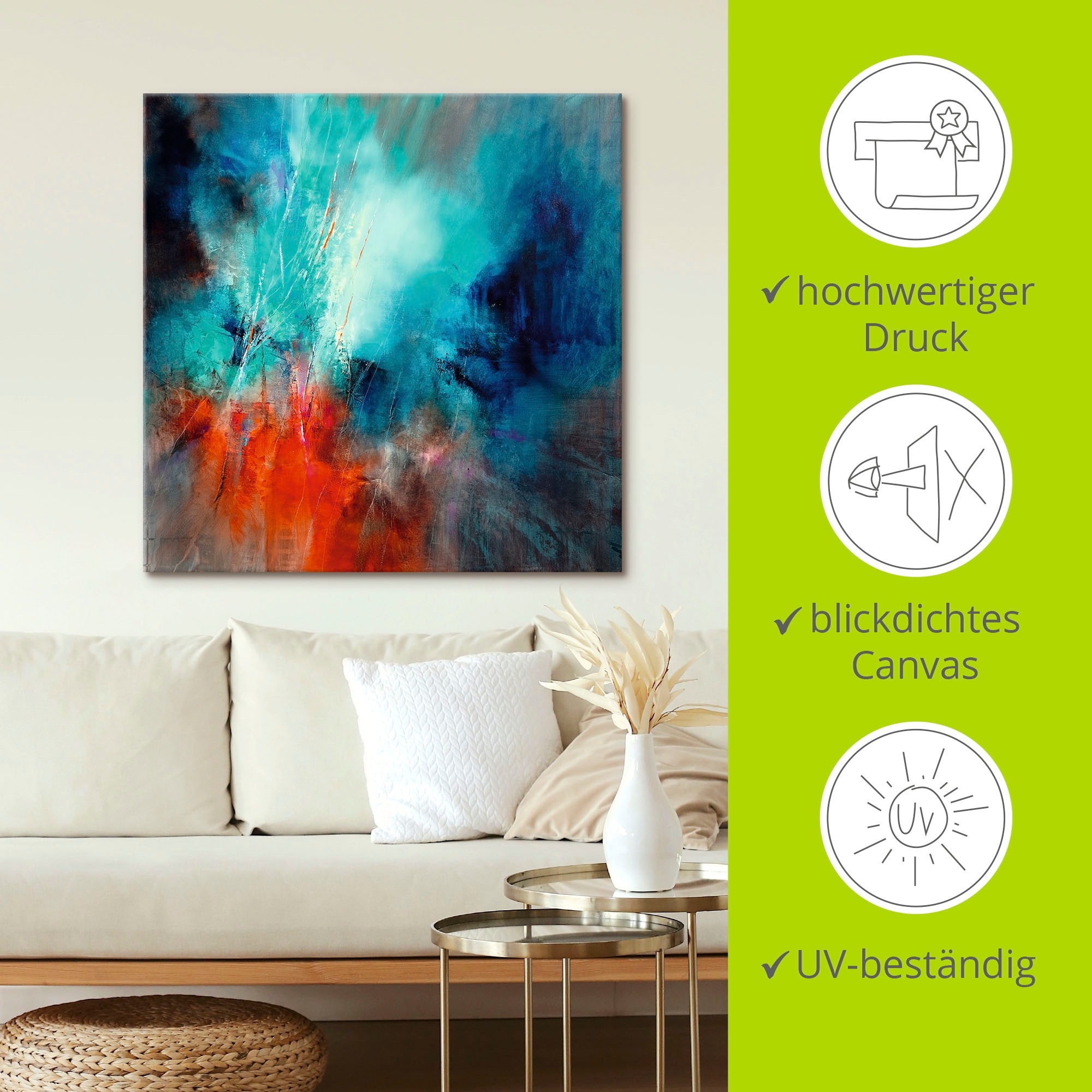 Artland Wandbild »Frühling im Eistobel« Gegenstandslos 1 Stk. tlg. als Alubild, Leinwandbild in verschied. Grössen