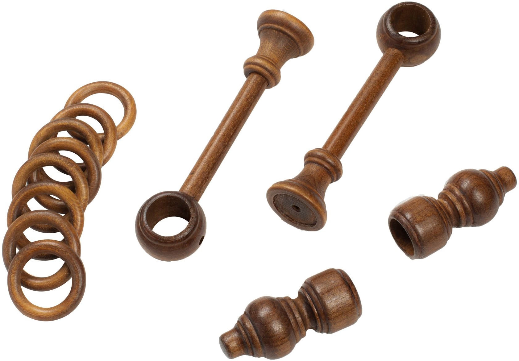 SN DECO GROUP Gardinenstange »Filigrano«, 1 läufig-läufig, Fixmass, 28 mm, Holz, verschiedene Längen und Farben, Komplettset