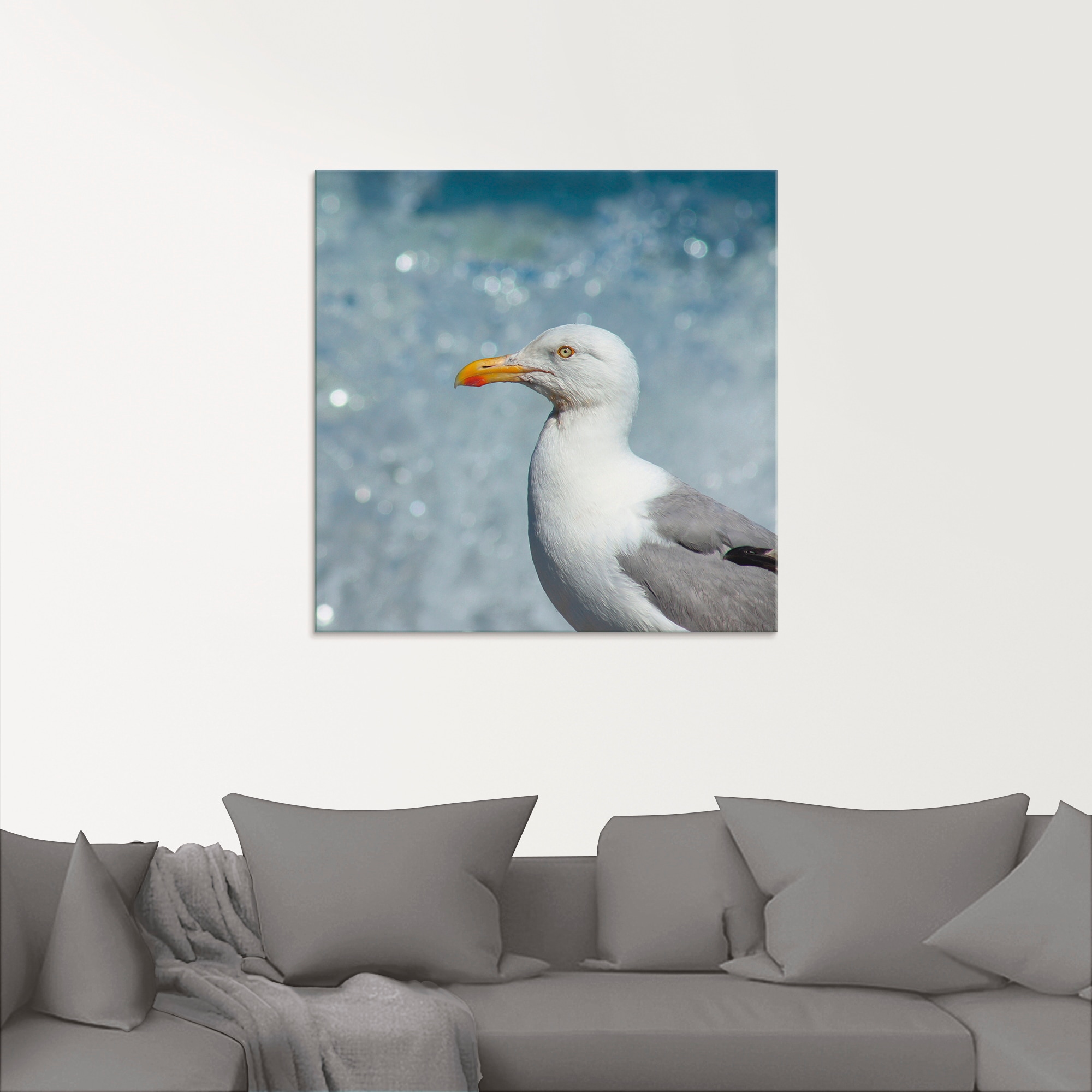 Artland Tableau en verre »Möwe an der Nordseeküste« Oiseaux 1 cuis tlg. disponible en différentes tailles