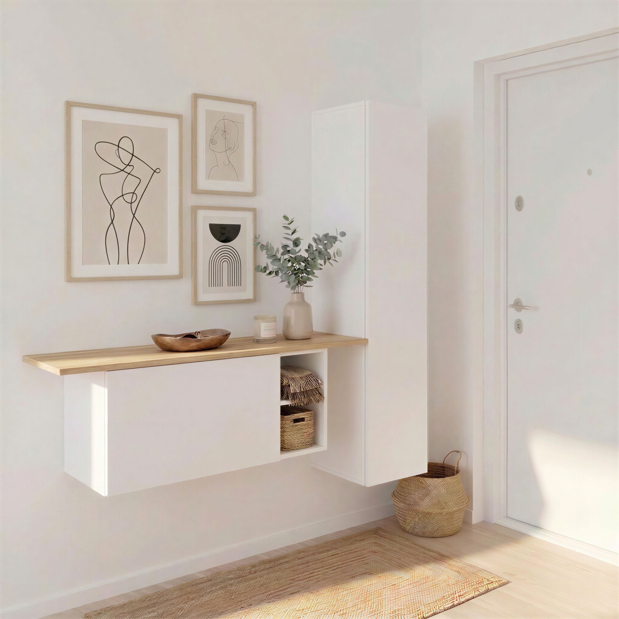 Image of borchardt Möbel Garderoben-Set "Toledo, moderne hängende Garderobe, Schminktisch mit Regalfächern" Spar-Set