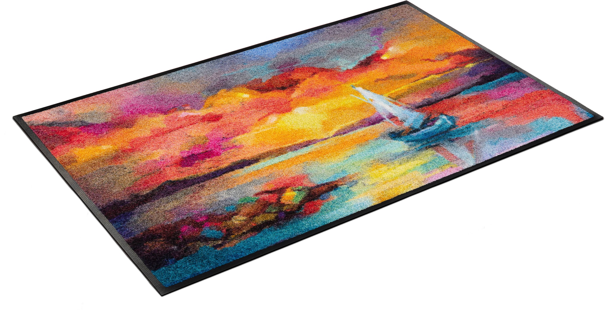 Image of wash+dry by Kleen-Tex Fussmatte »Sunset Boat«, rechteckig, 7 mm Höhe, Schmutzfangmatte, In- und Outdoor geeignet, waschbar bei Ackermann Versand Schweiz