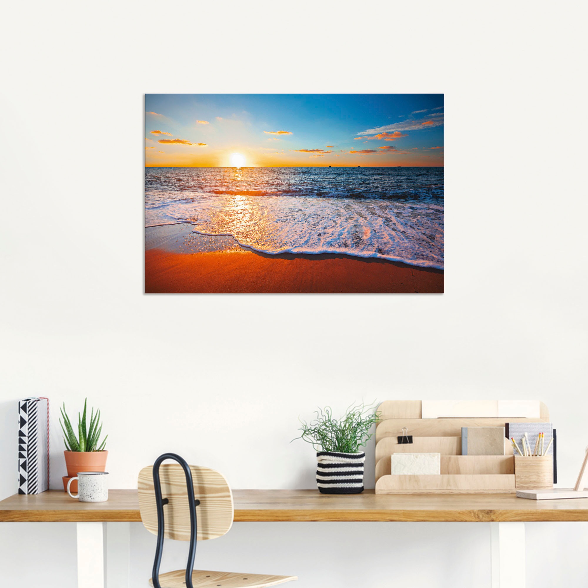 Artland Wandbild »Sonnenuntergang und das Meer«, Strand, (1 St.), als Alubild, Outdoorbild, Leinwandbild, Poster in verschied. Grössen