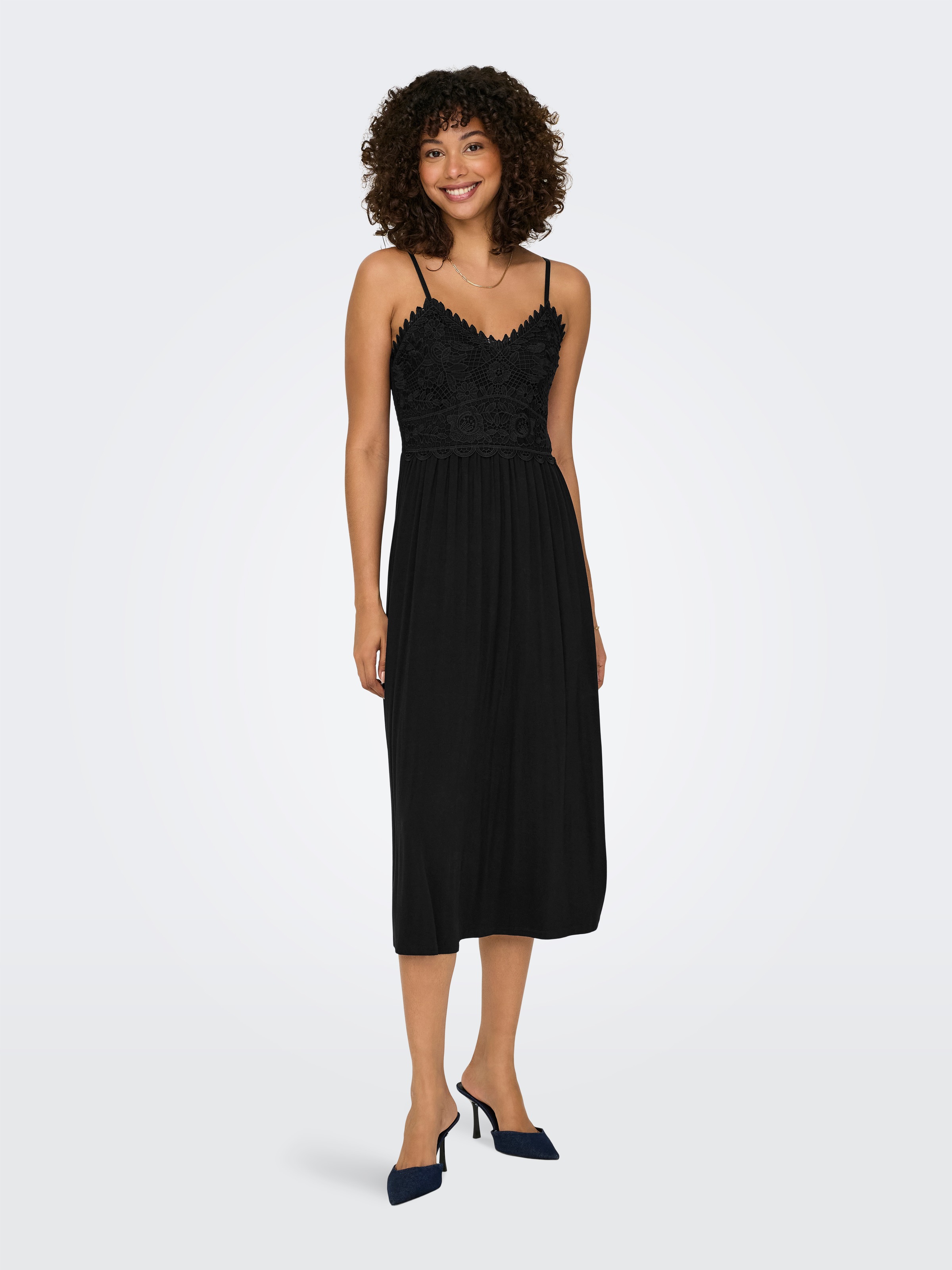 Image of ONLY Spaghettikleid "ONLHONEY STRAP DRESS JRS" Viskosemischung, regular fit