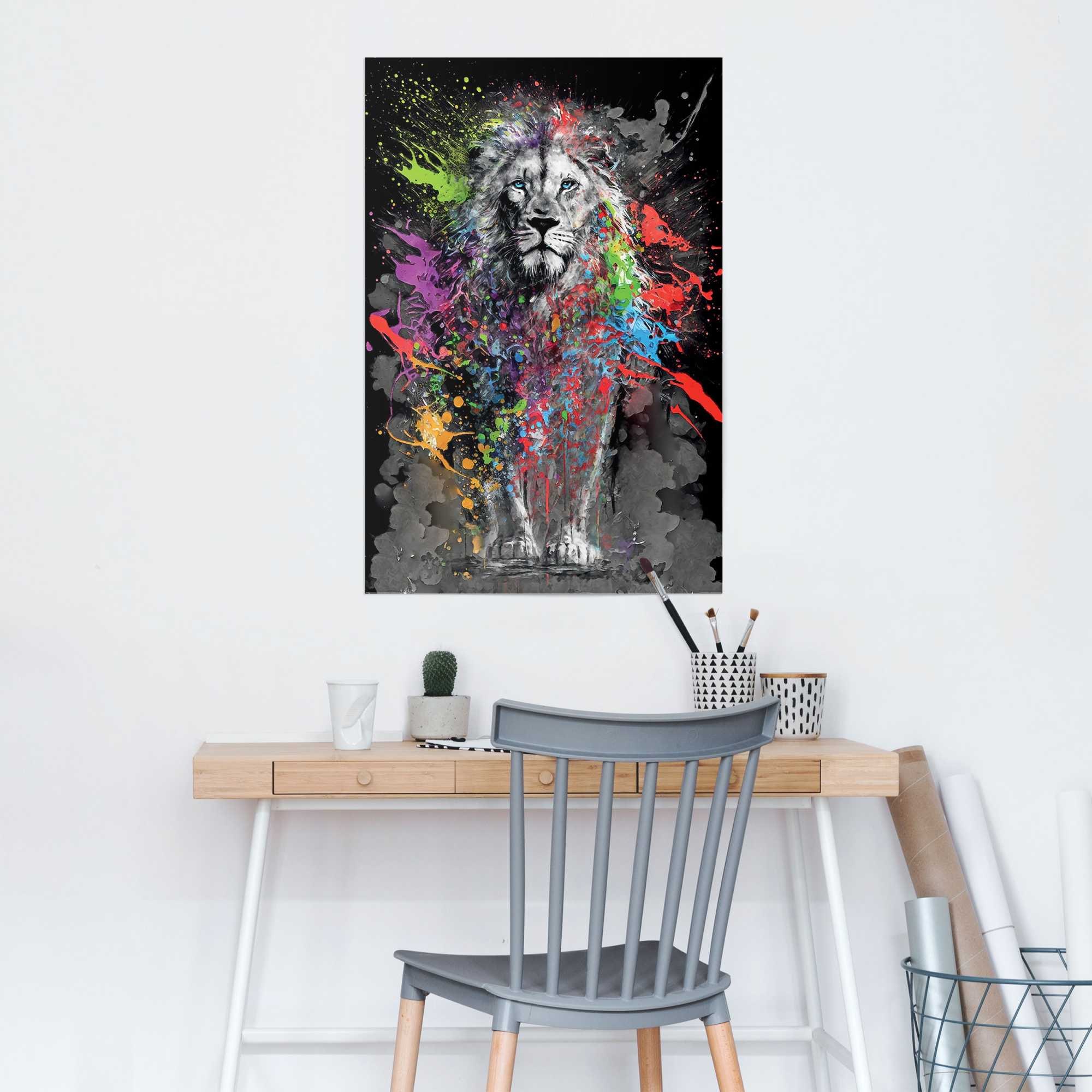 Image of Reinders Poster "Coloured Lion"