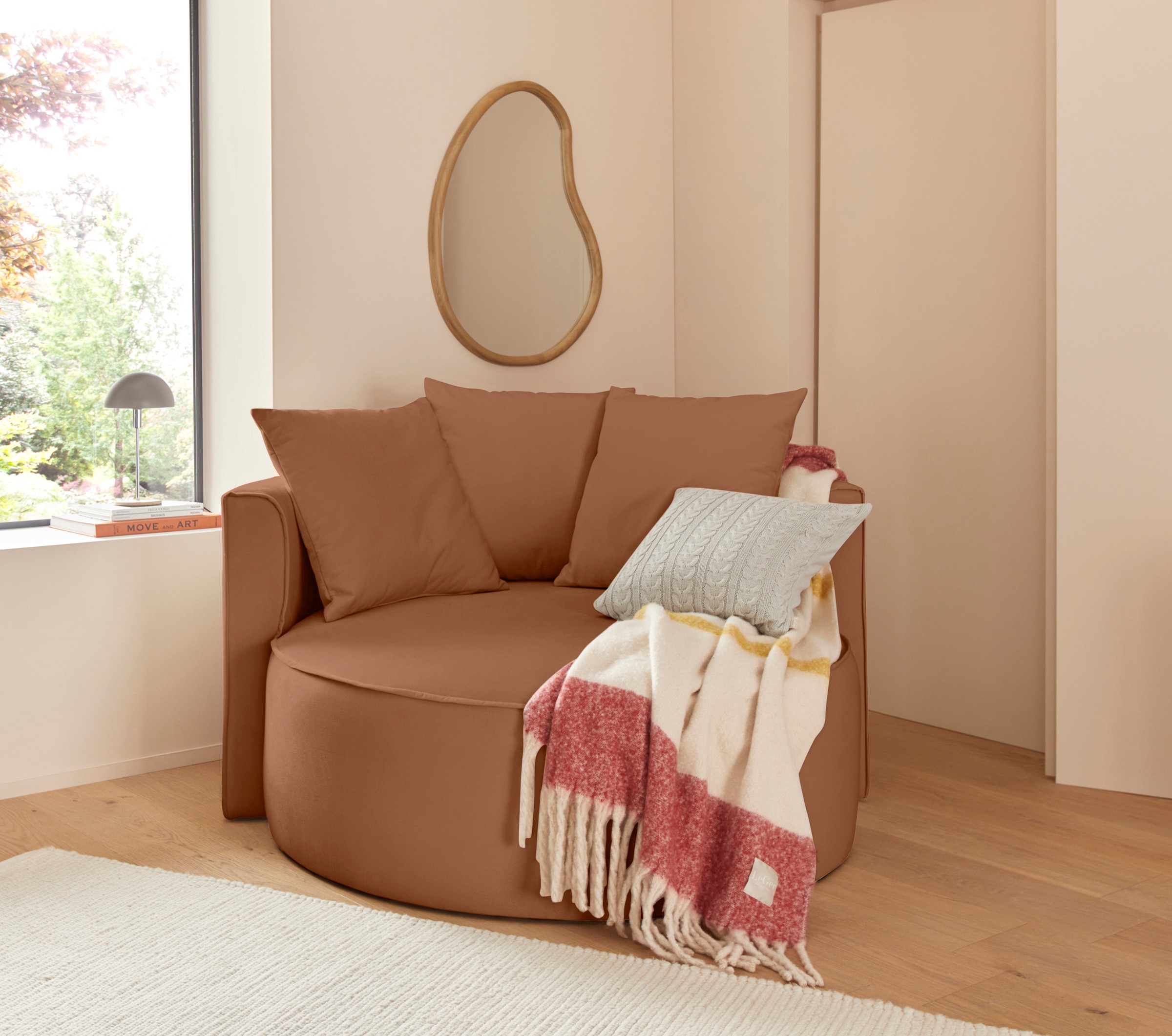 LeGer Home by Lena Gercke XXL-Sessel »Isalie, Lesesessel, Loveseat, inklusive Zierkissen«, extra grosse Sitzfläche, optional mit Hocker, moderne Farben