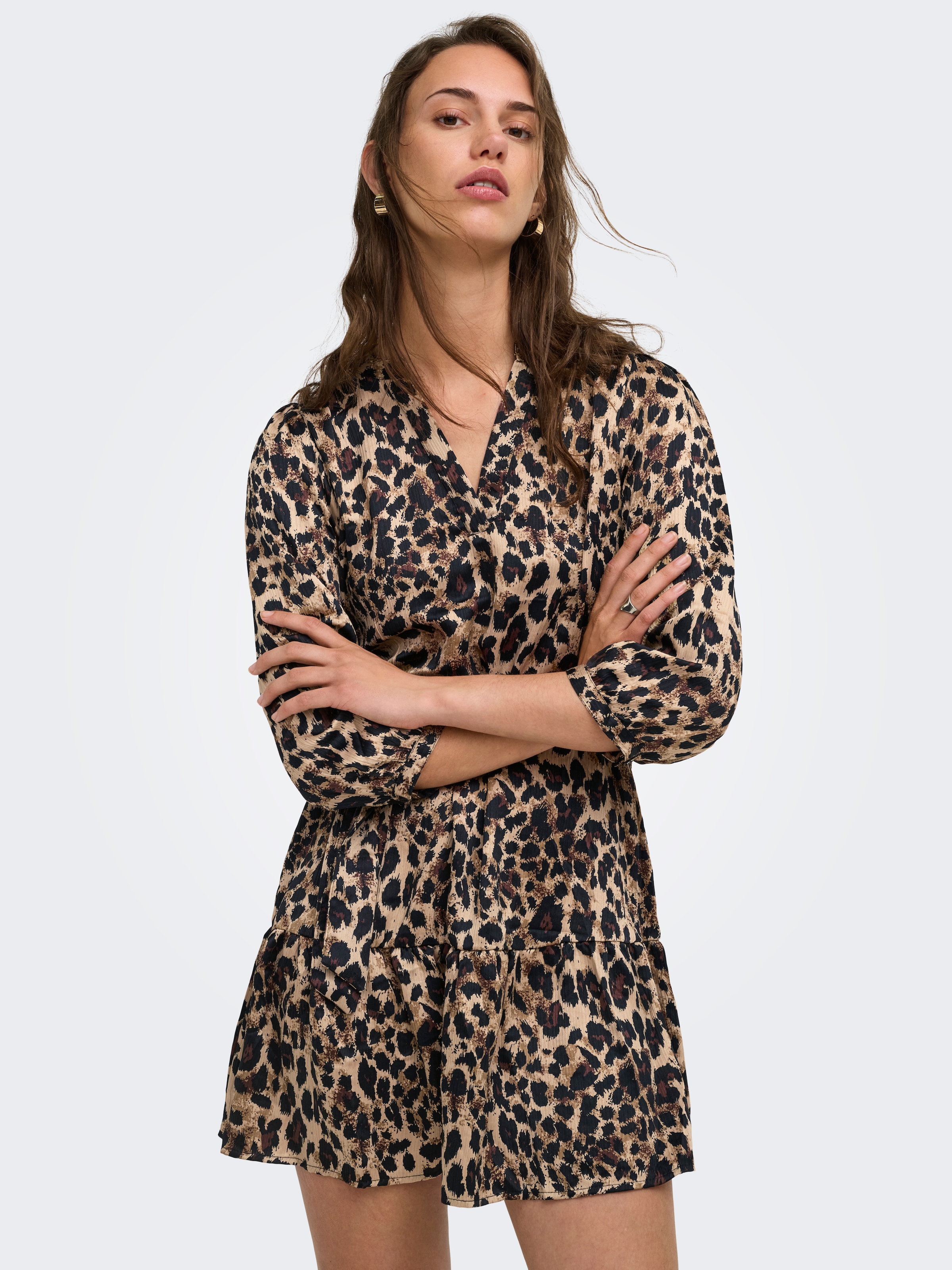 Image of ONLY Tunikakleid "ONLALENA 3/4 MINI DRESS WVN" Polyester, regular fit