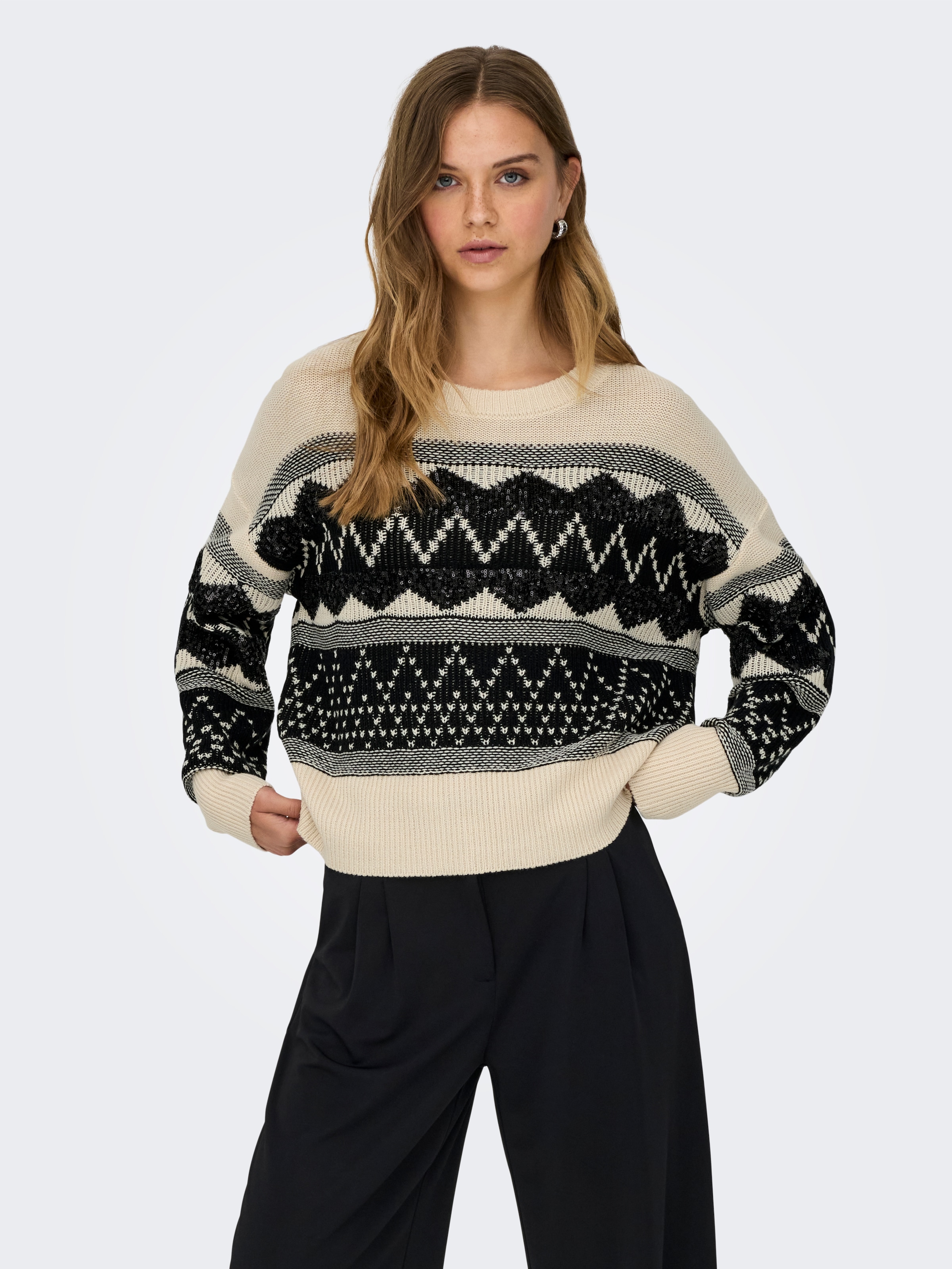 Image of ONLY Strickpullover "ONLMELINE LS SEQUIN O-NECK KNT"