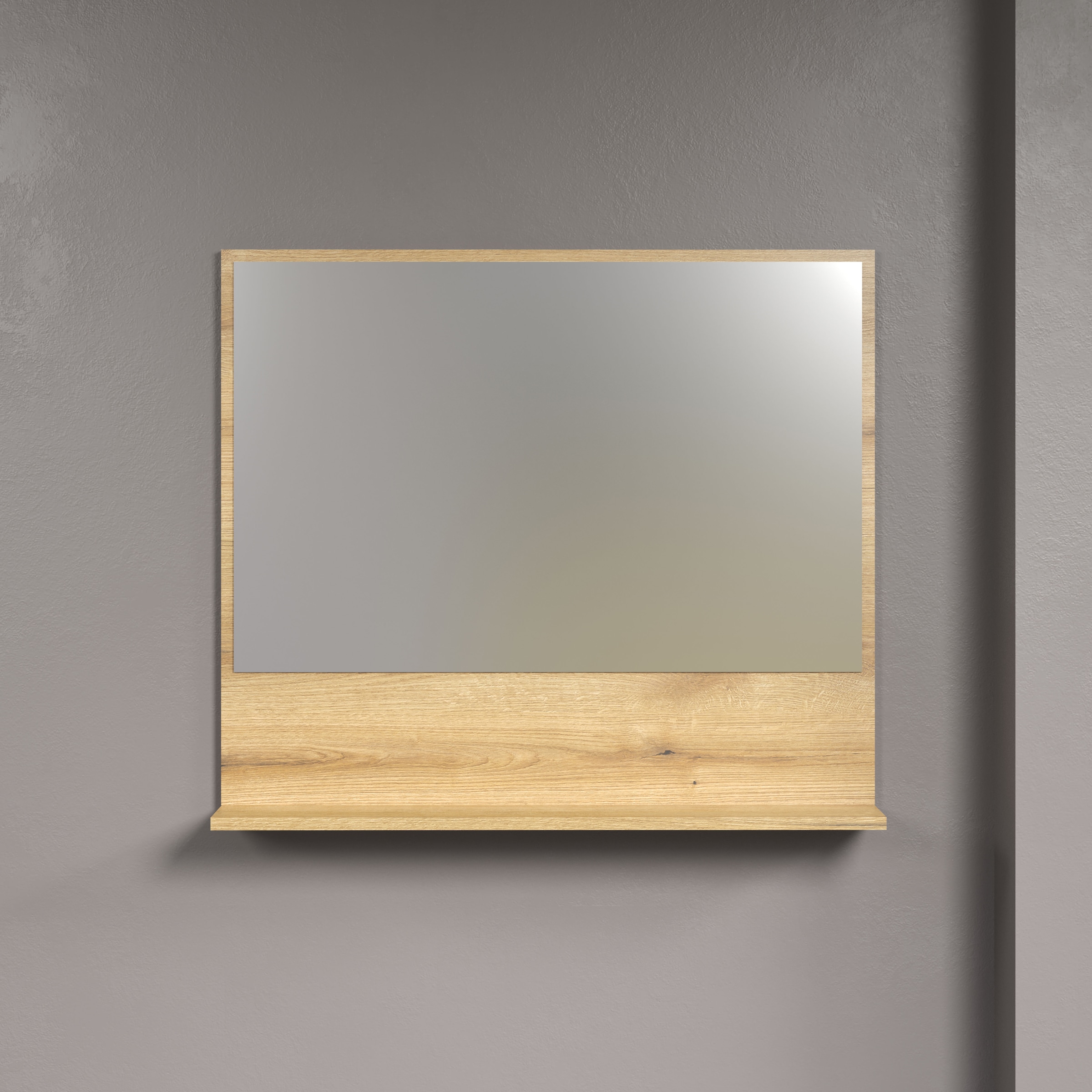 welltime Badspiegel »Amrum«, (1 St.), Eleganter Badezimmerspiegel mit Ablage - Masse (B/T/H) 60-80/14/74 cm