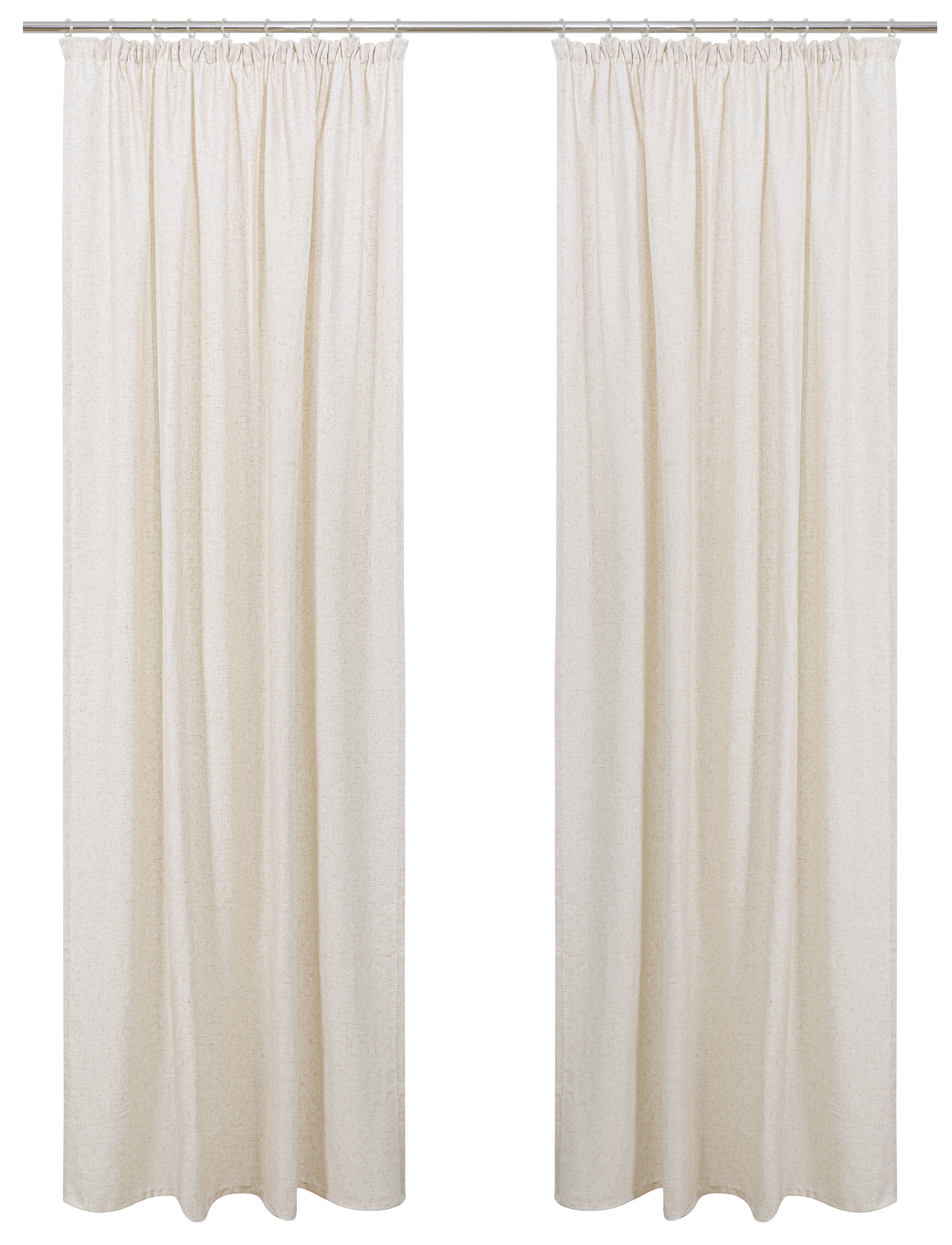 my home Gardine »Rudy« Kräuselband 2 Stk. tlg. Halbtransparent, Leinenlook, Polyester-Leinen Mischung, 2-er Set