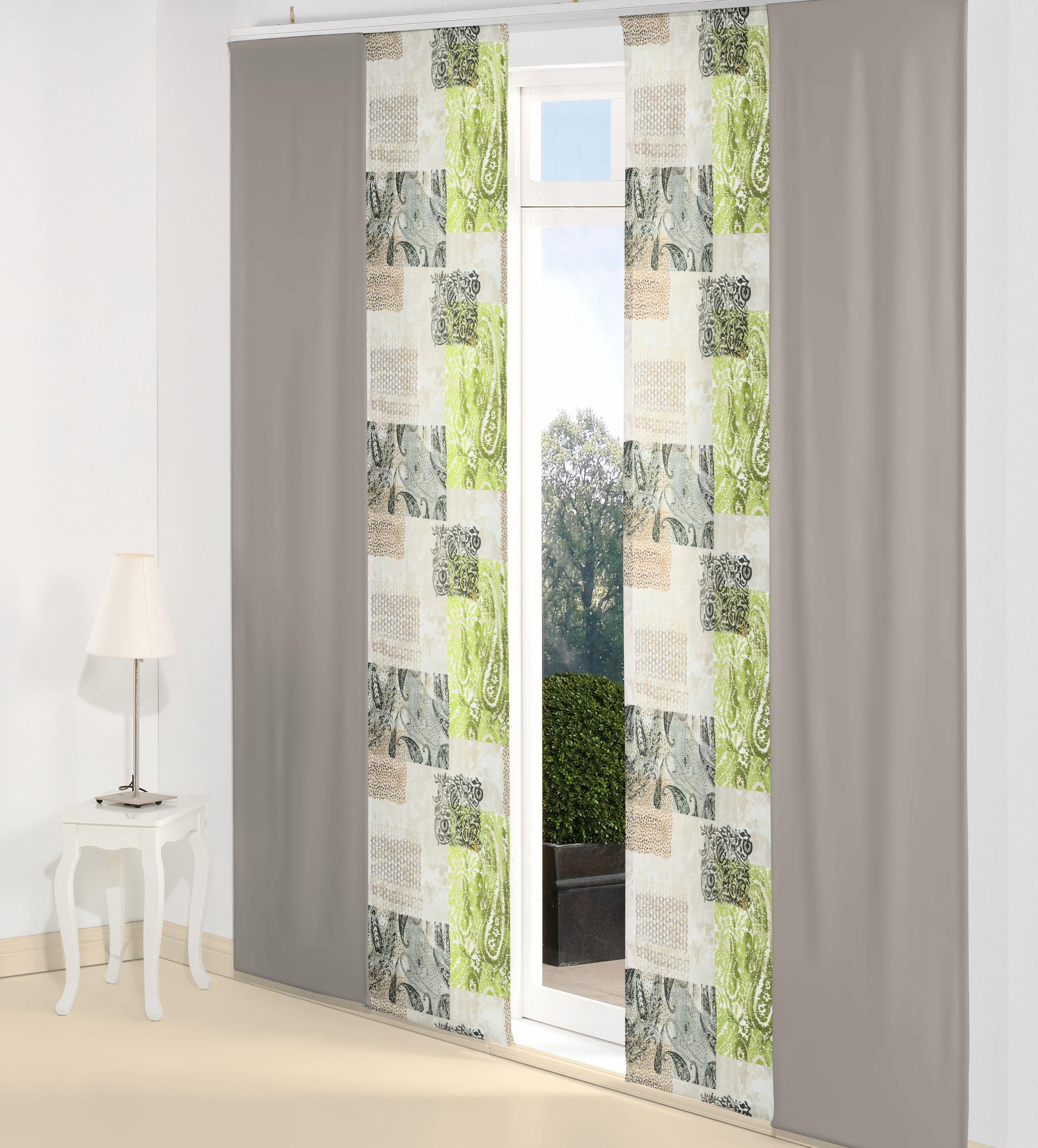 Wirth Schiebegardine »JOLANDA« Klettband 1 Stk. tlg. inkl. Beschwerungsstange