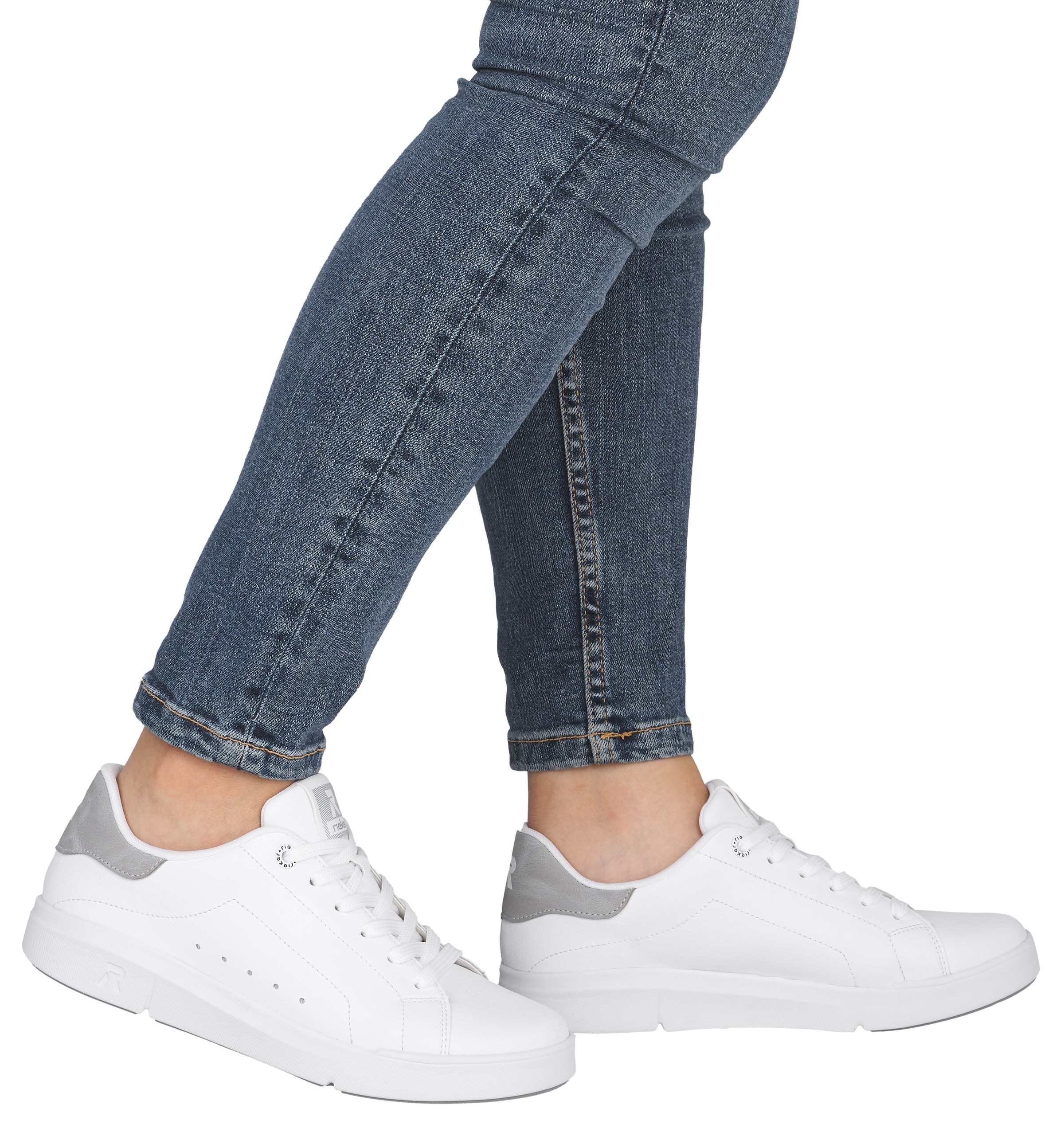 RIEKER Sport Sneakers  in monochromer Optik, Freizeitschuh, Halbschuh, Schnürschuh