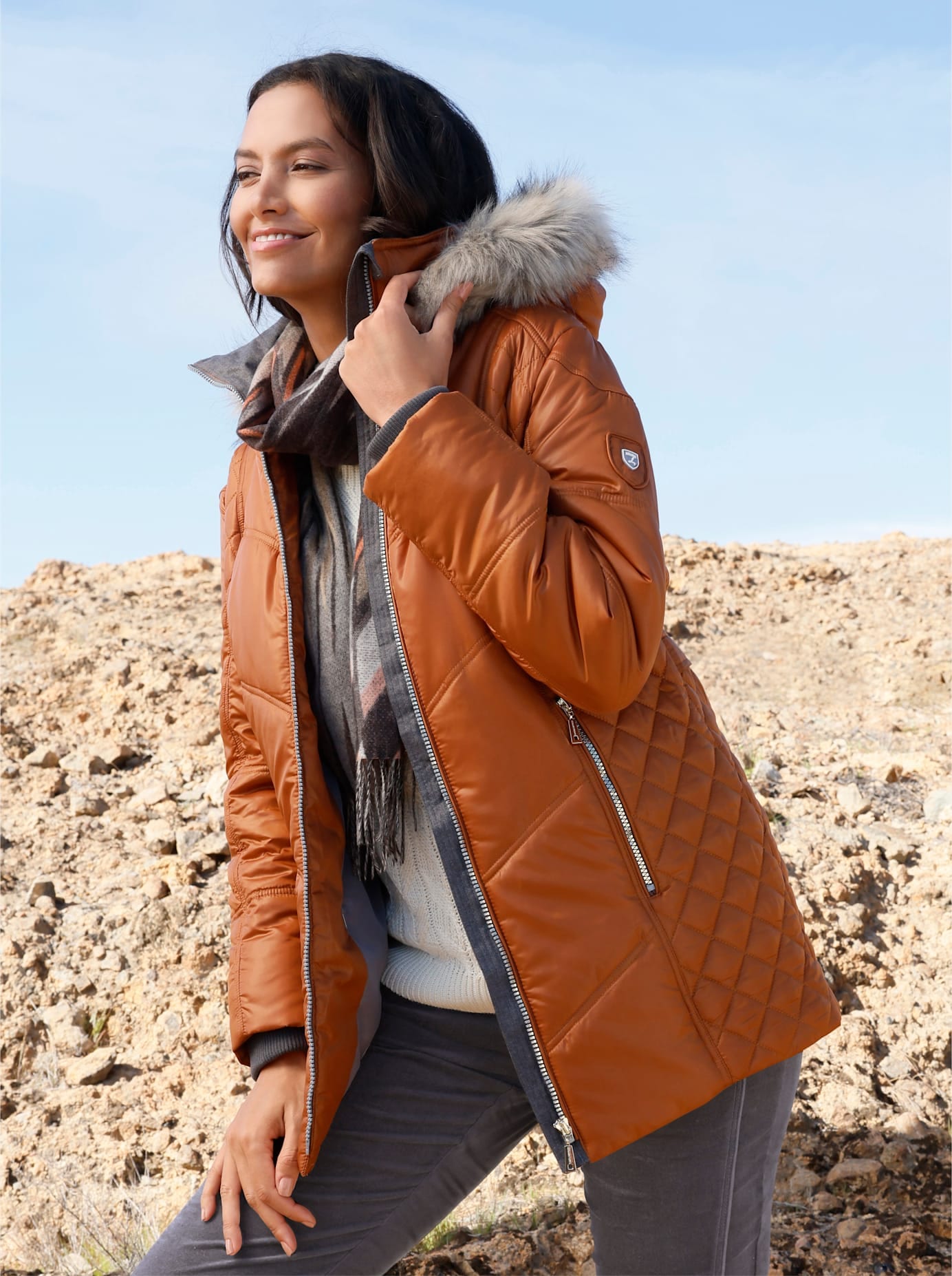 Casual Looks Steppjacke mit Kapuze