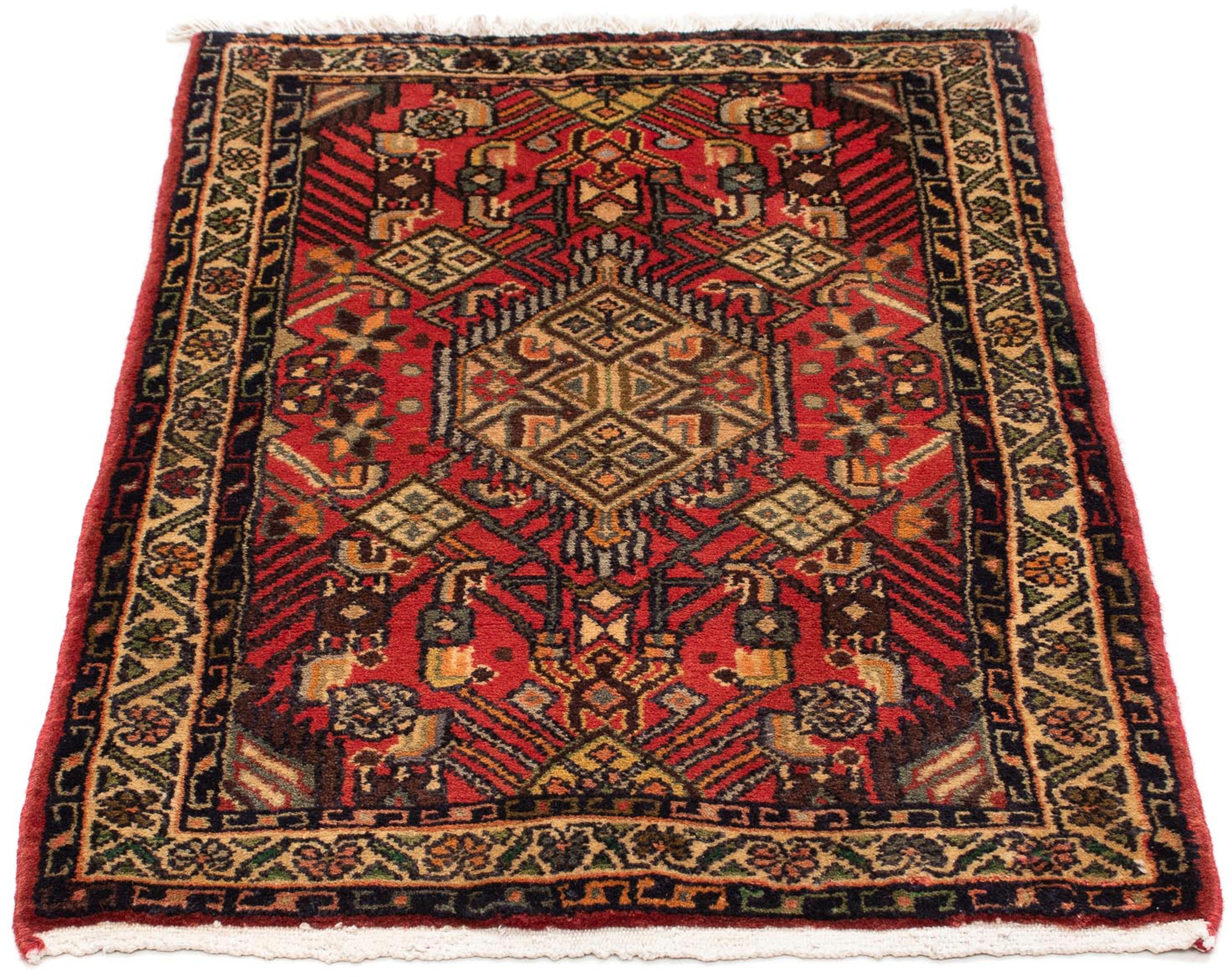 Image of morgenland Orientteppich »Perser - Nomadic - 93 x 63 cm - dunkelrot«, rechteckig, 10 mm Höhe, Wohnzimmer, Handgeknüpft, Einzelstück mit Zertifikat bei Ackermann Versand Schweiz