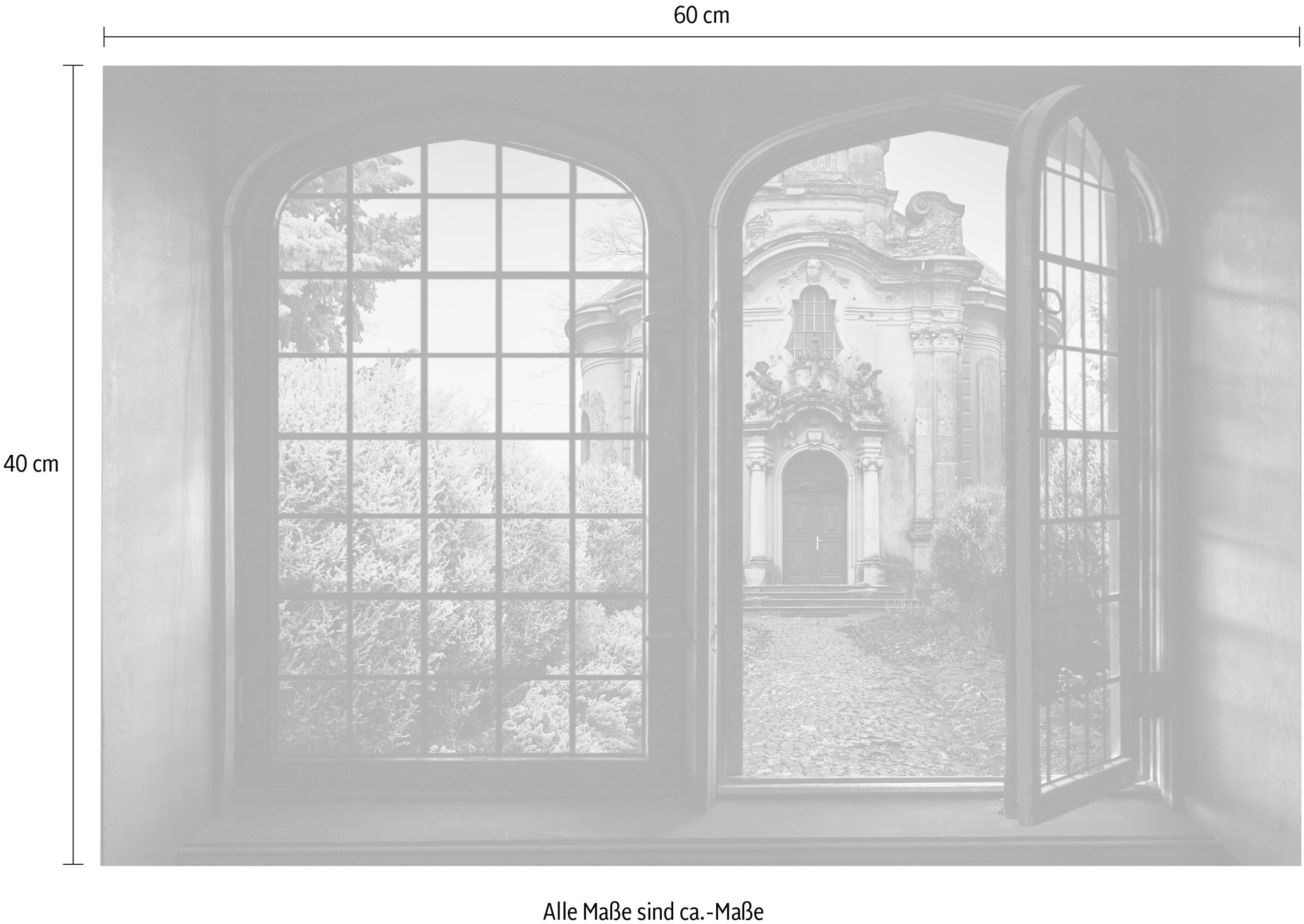 queence Wandsticker »Kleine Kapelle« Wandsticker, Wandbild, selbstklebend, 3D, Fenster