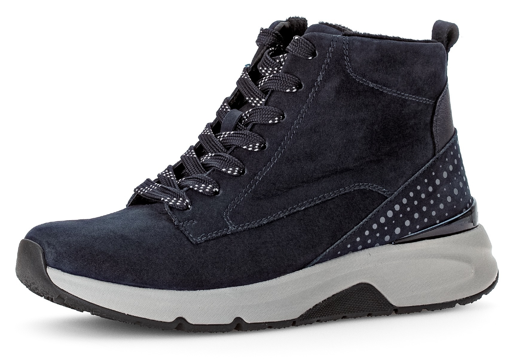 Image of rollingsoft Schnürboots, Keilabsatz, Freitzeitschuh, High-Top-Sneaker, Label an der Ferse