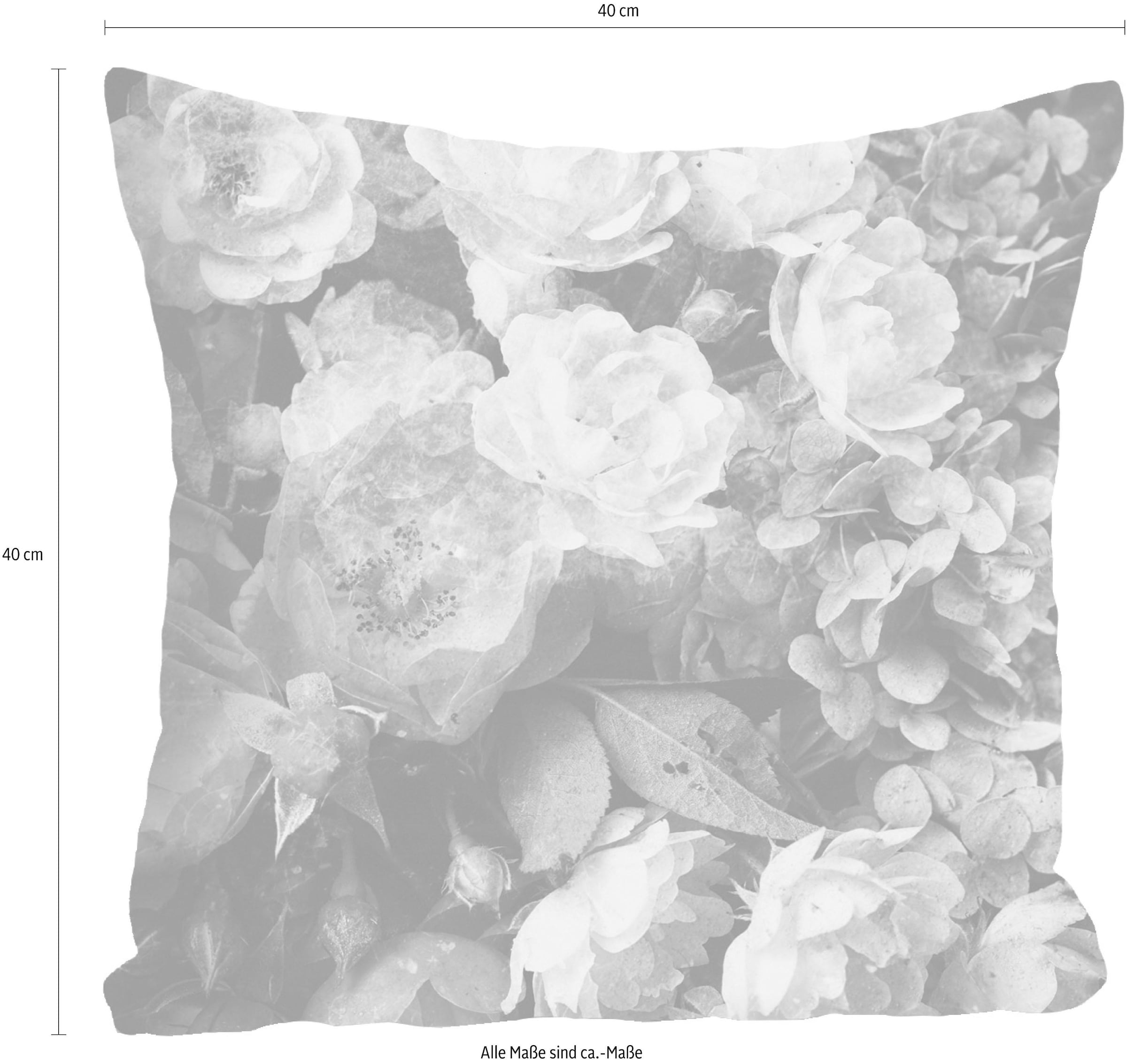 queence Coussin décoratif »Blüten« Kissenhülle ohne Füllung, 1 Stück