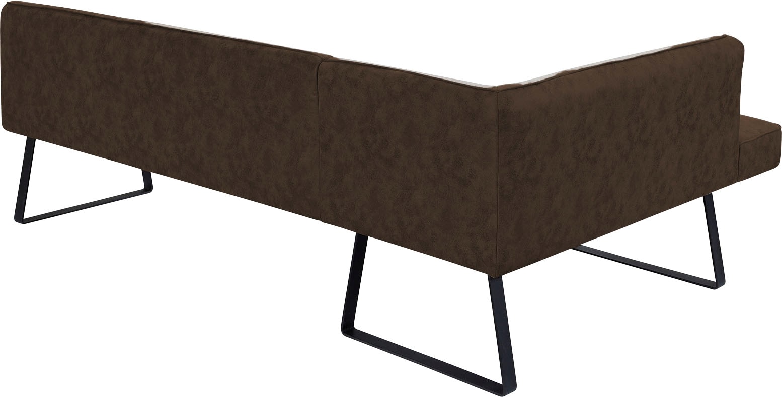 exxpo - sofa fashion Eckbank »Americano«, mit Keder und Metallfüssen, Bezug in verschiedenen Qualitäten