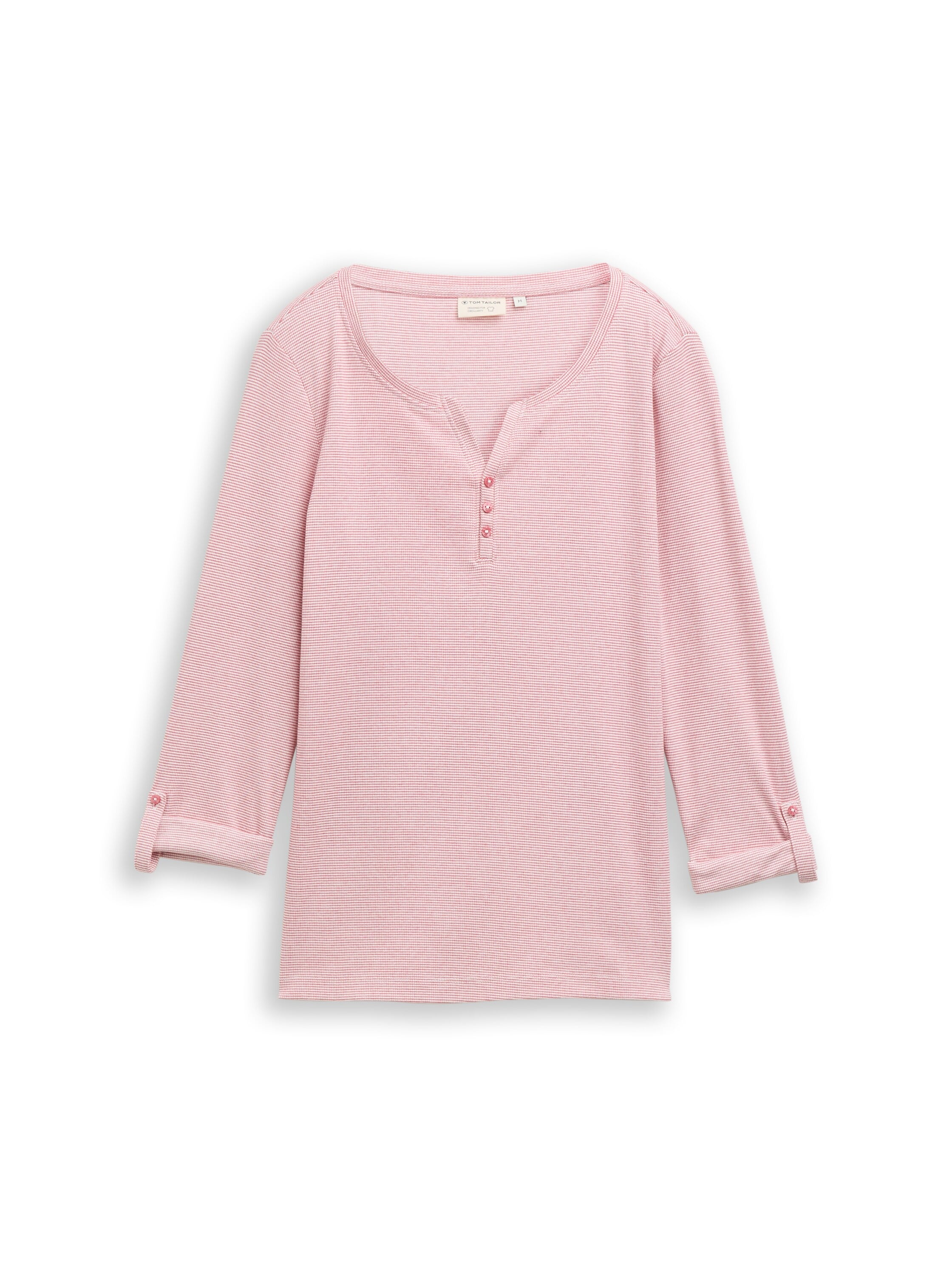 TOM TAILOR T-shirt Henleys avec revers de manche