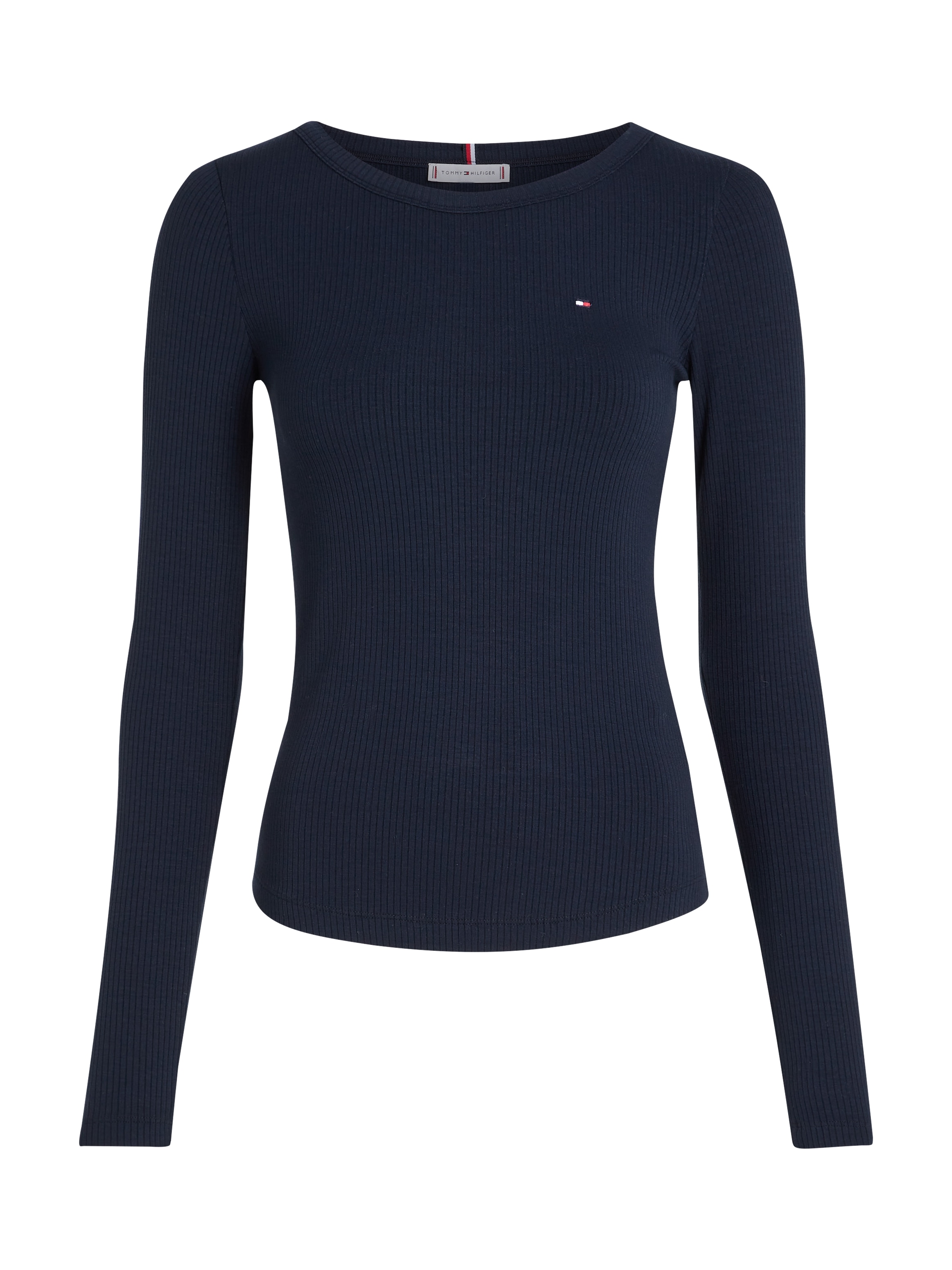 Tommy Hilfiger Langarmshirt »SLIM 5X2 RIB O-NK LS«, mit Struktur