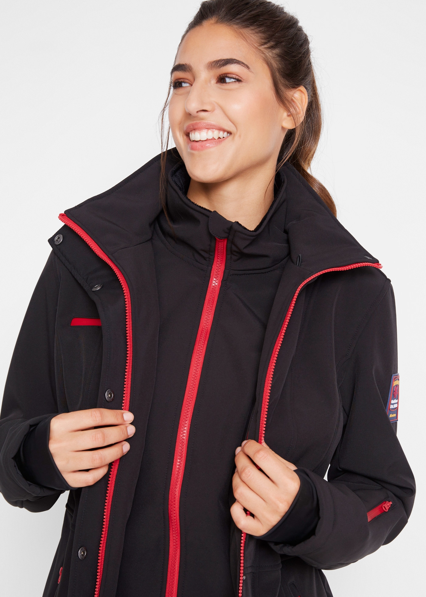 bonprix Veste softshell respirant, coupe-vent, déperlant, avec une forte teneur en stretch