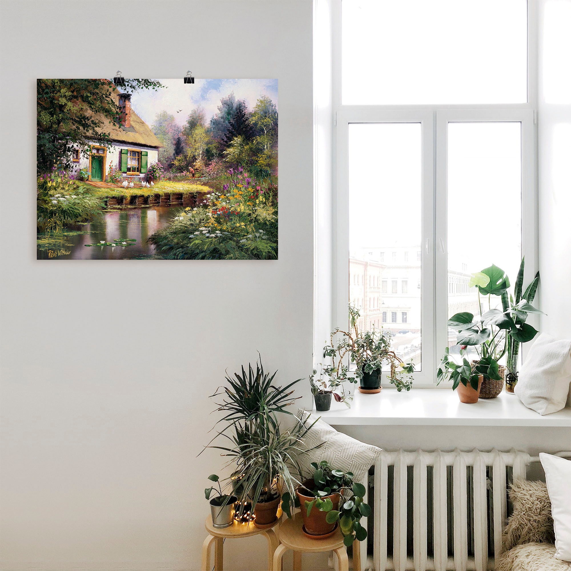 Artland Wandbild »Am Bach«, Garten, (1 St.), als Leinwandbild, Poster in verschied. Grössen
