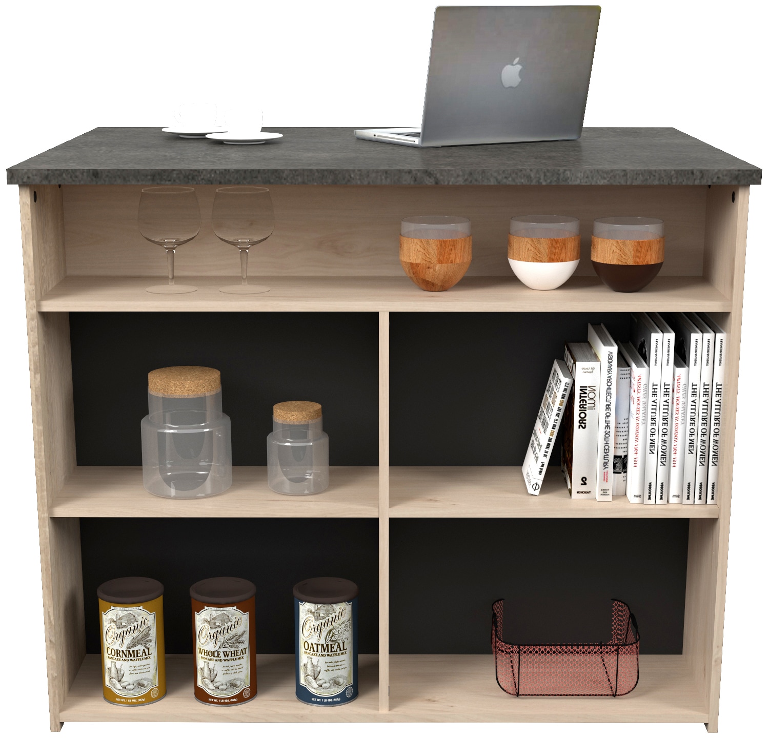 Parisot Kücheninsel »Fumay, Kücheninsel, Arbeitsblock, Küchentresen, modernes Design«, (B/H/T ca. 109/90/80 cm), viel Stauraum, Made in France