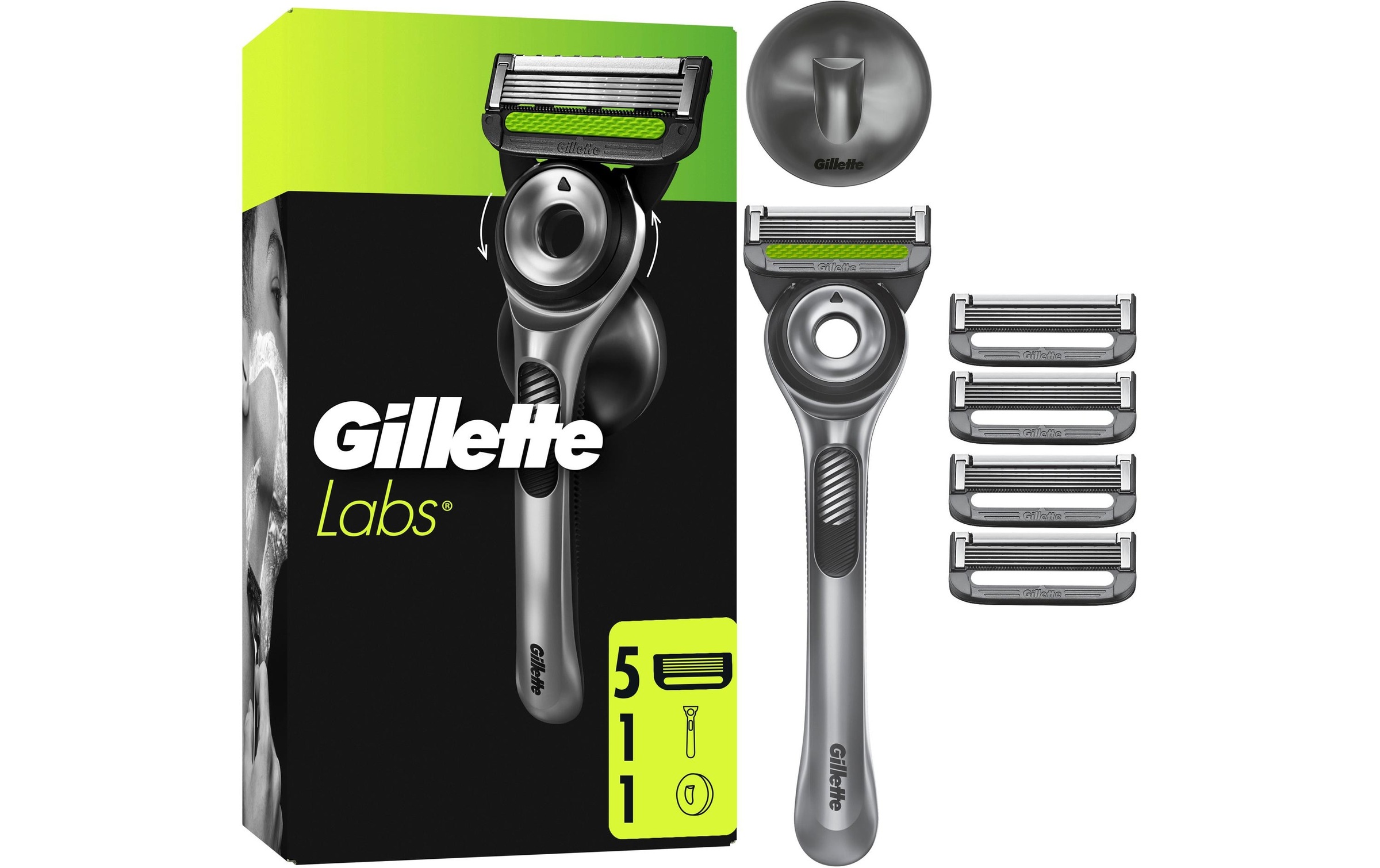 Gillette Nassrasierer »GilletteLabs 5er + Handstück + Wandhalterung«