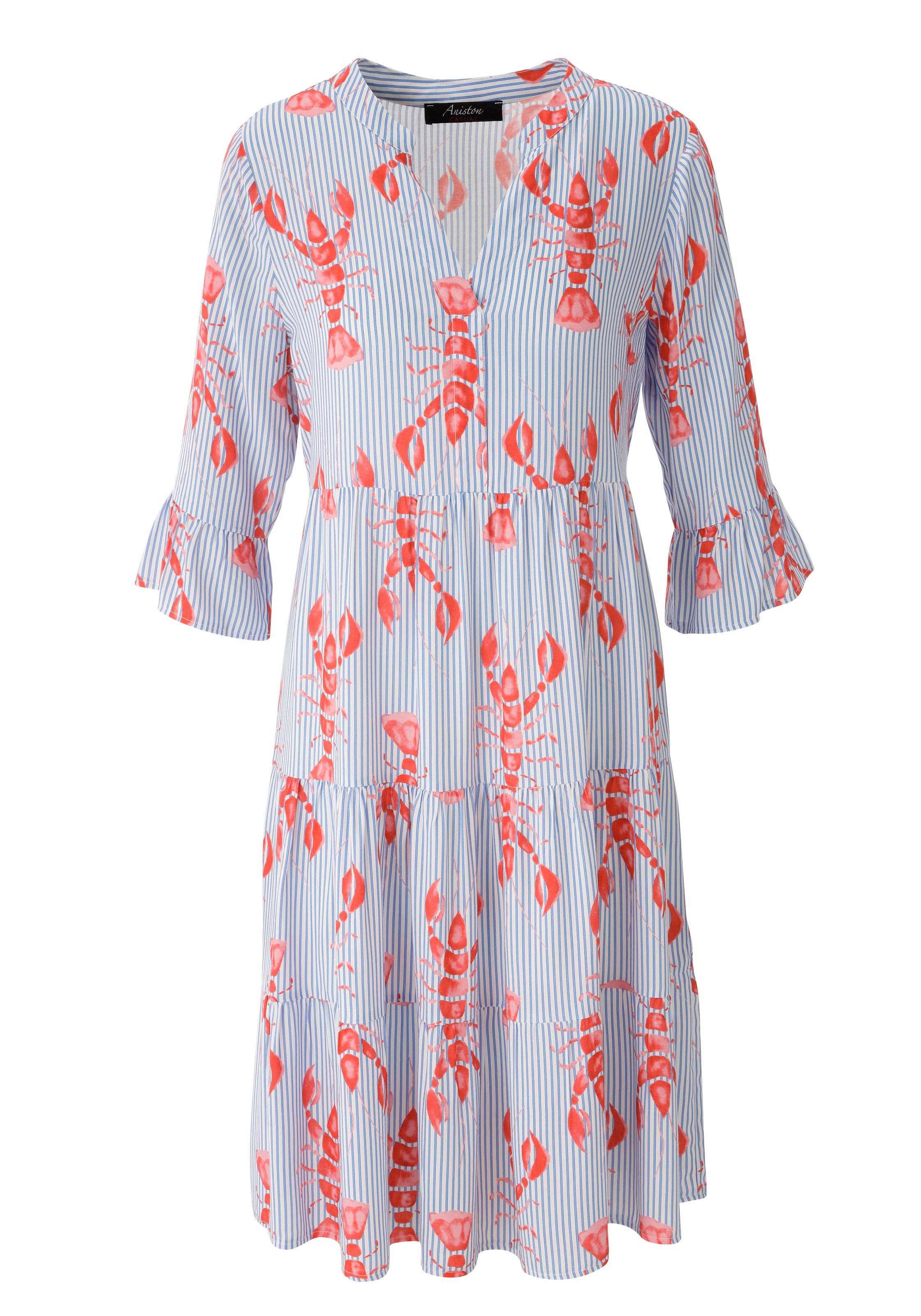Aniston CASUAL Tunikakleid , gestreift und mit Krebsen bedruckt - NEIUE KOLLEKTION