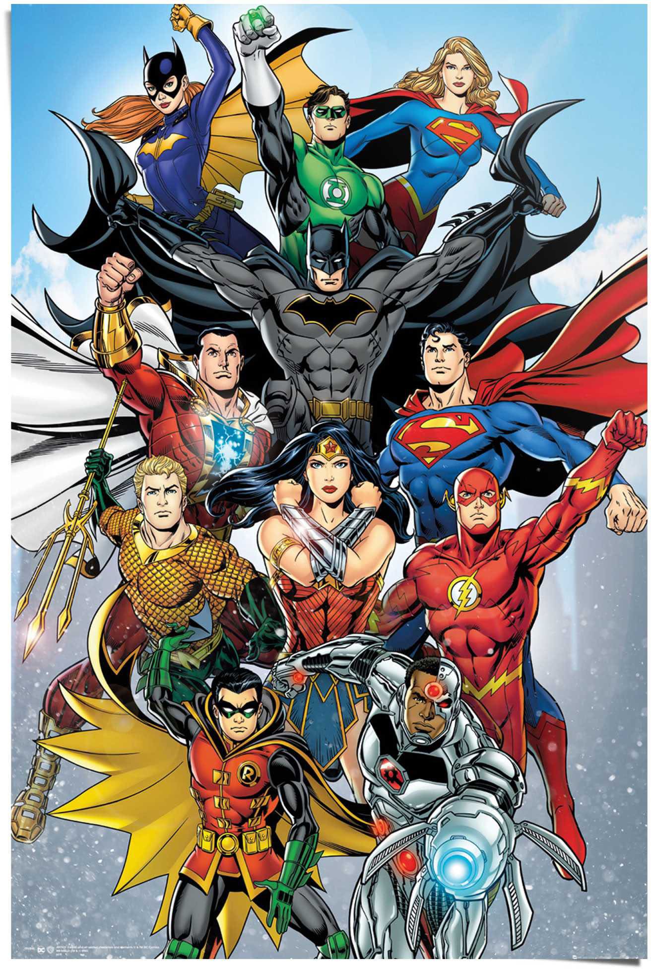 Flash Comics Wonderwoman St.) kaufen (1 Superman Reinders! Batman«, »DC Helden bequem Poster