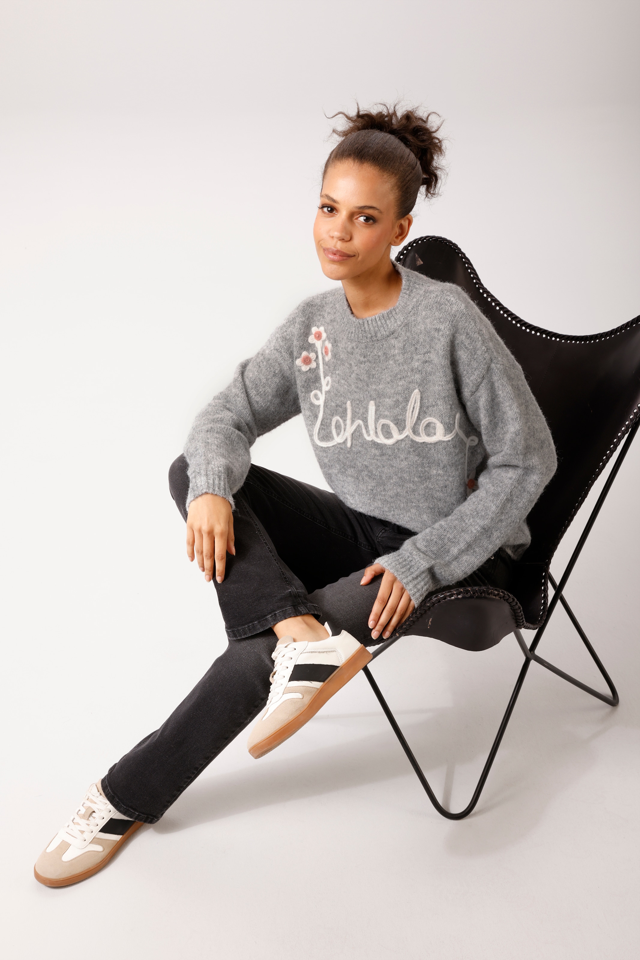 Aniston CASUAL Pull en tricot avec applications en cordelette - NOUVELLE COLLECTION