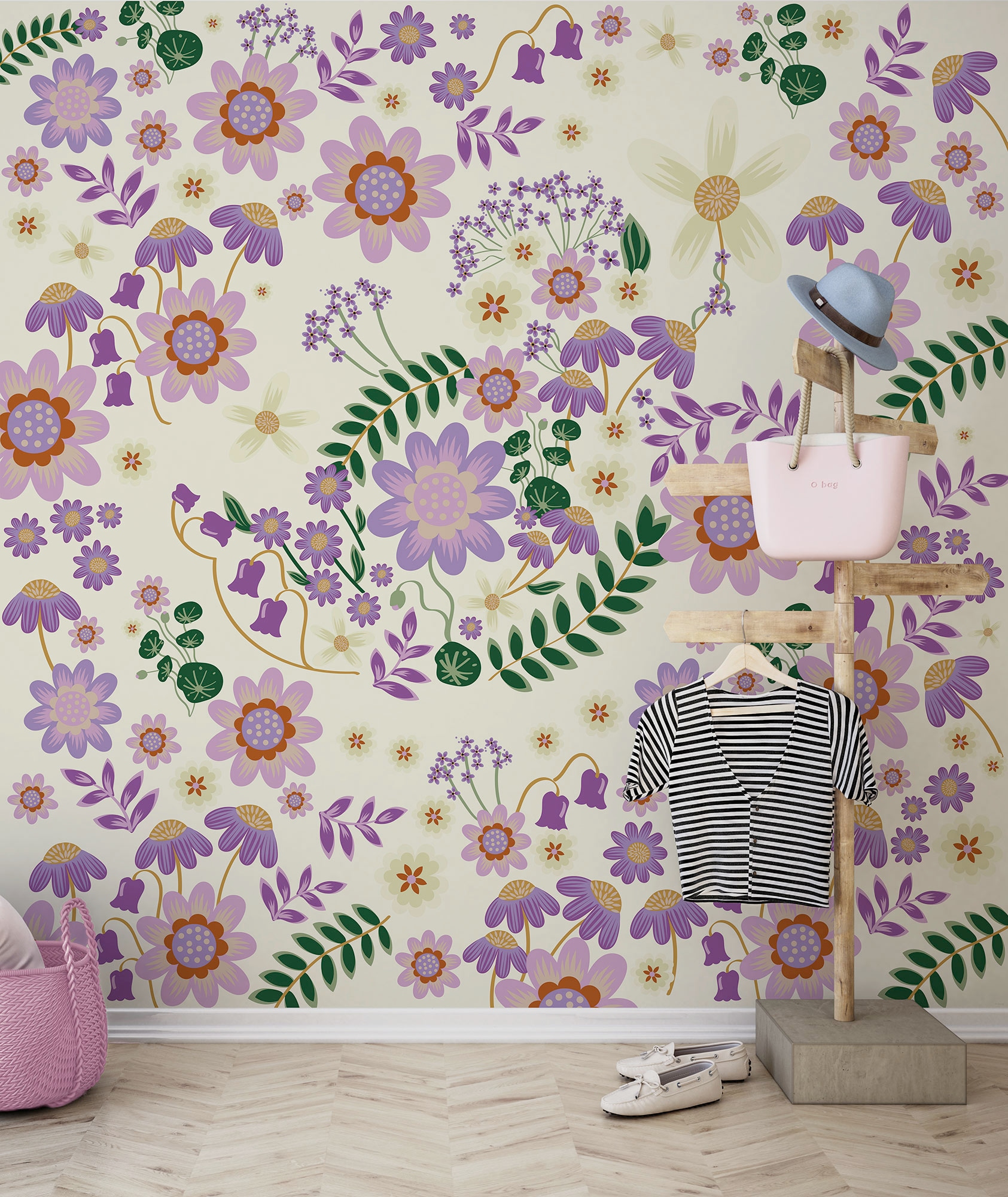 Image of Komar Kindertapete "Disney Minnie Mouse Gardening Club Beige" bedruckt glatt