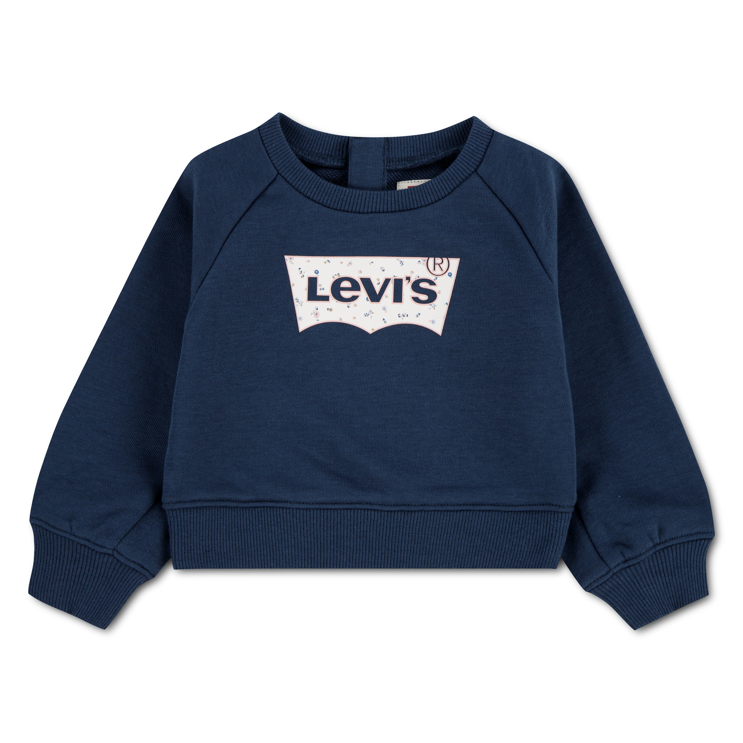 Image of Levis Kids Sweatshirt "LVG FLORAL BATWING CREW", vorn mit Batwing-Logo mit Millefleurs-Print
