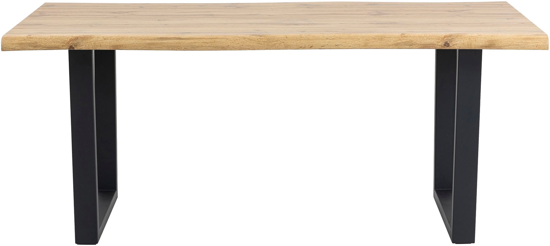 Duo Collection Table en bord d'arbre »Tisch Thea« Structure massive en métal en forme de luge, capacité jusqu'à 100 kg