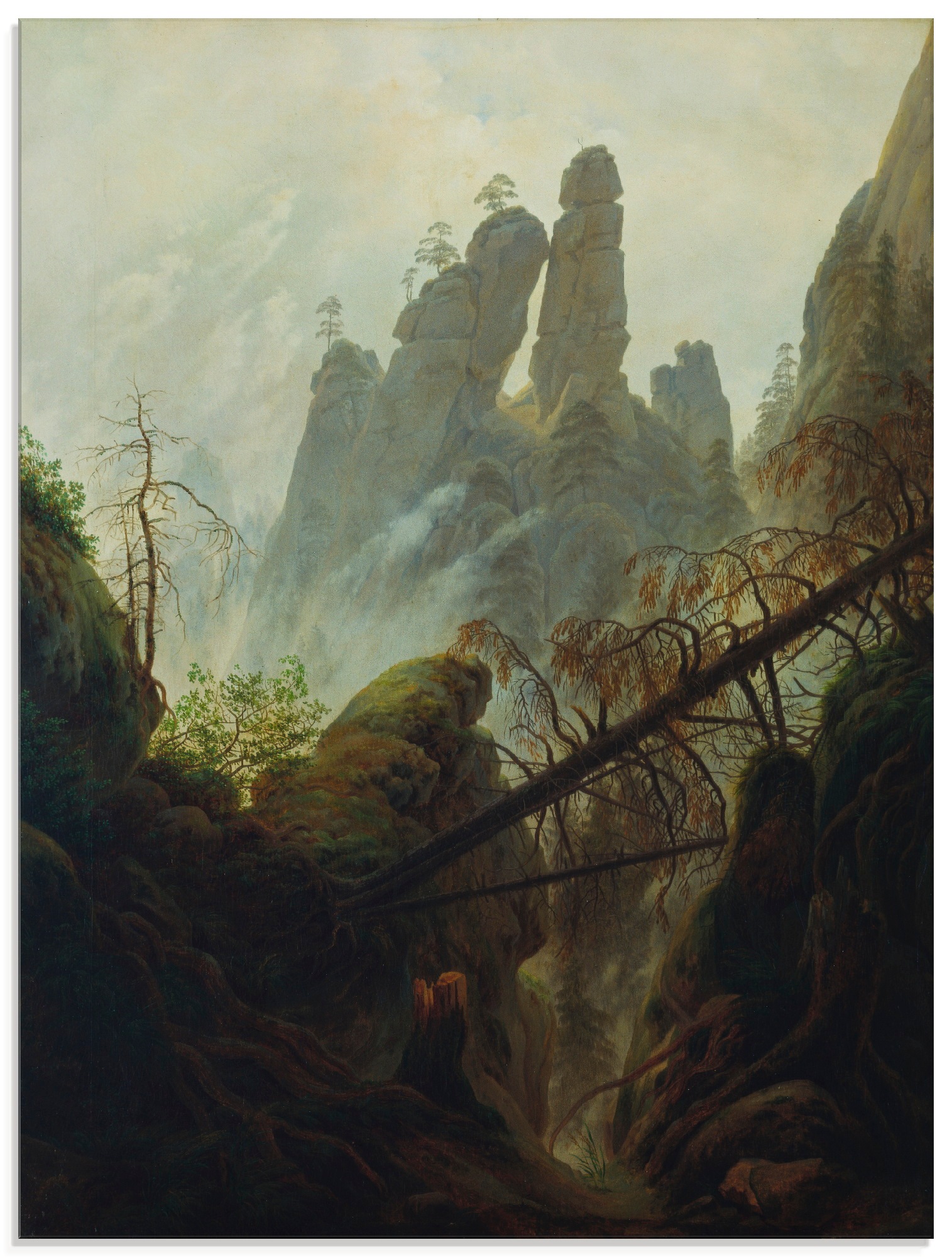 Image of Artland Glasbild »Felsenschlucht. 1822/23«, Felsen, (1 St.) bei Ackermann Versand Schweiz