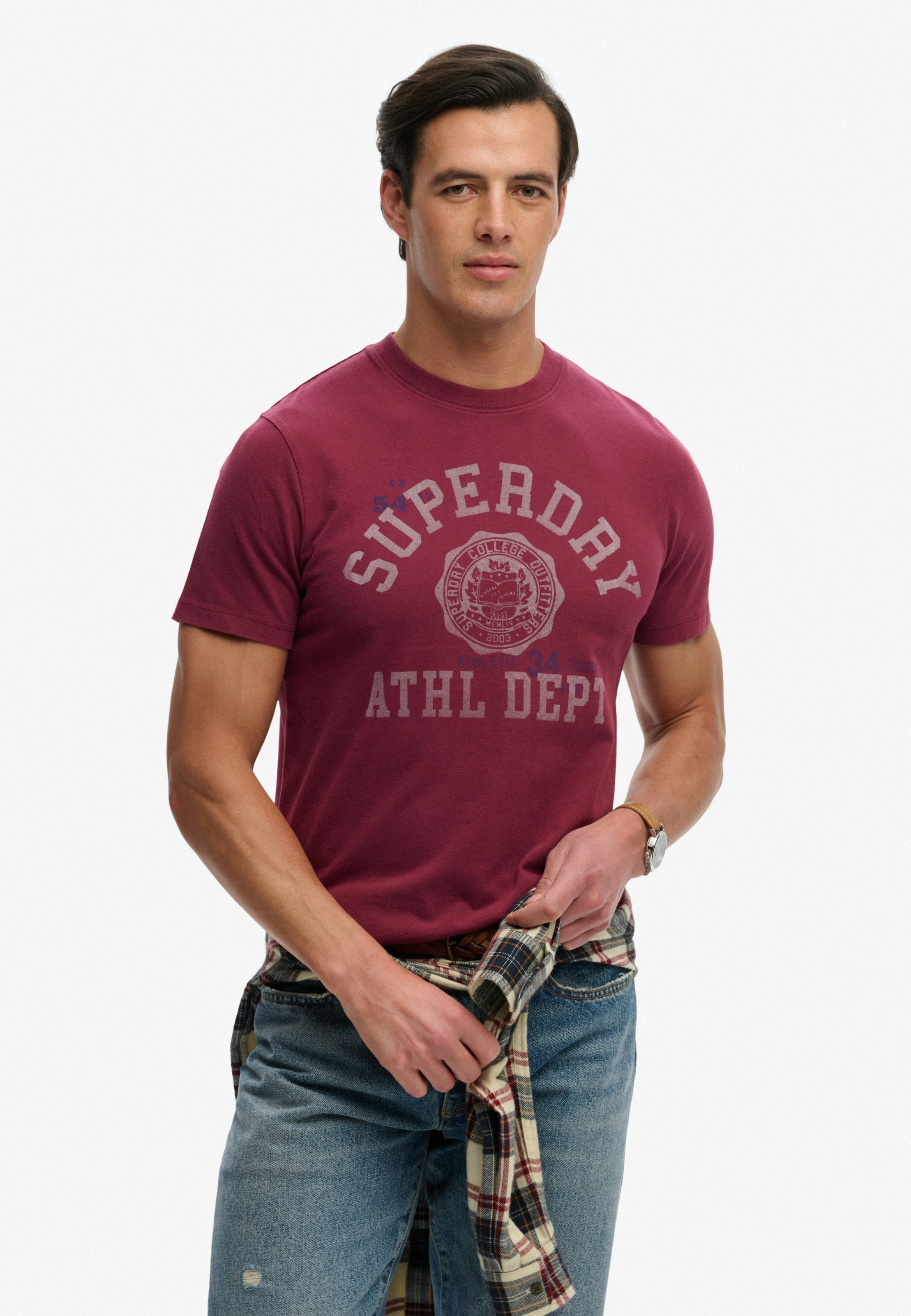Superdry Rundhalsshirt »VINTAGE PREP RELAXED TEE« mit coolem Rissdruck
