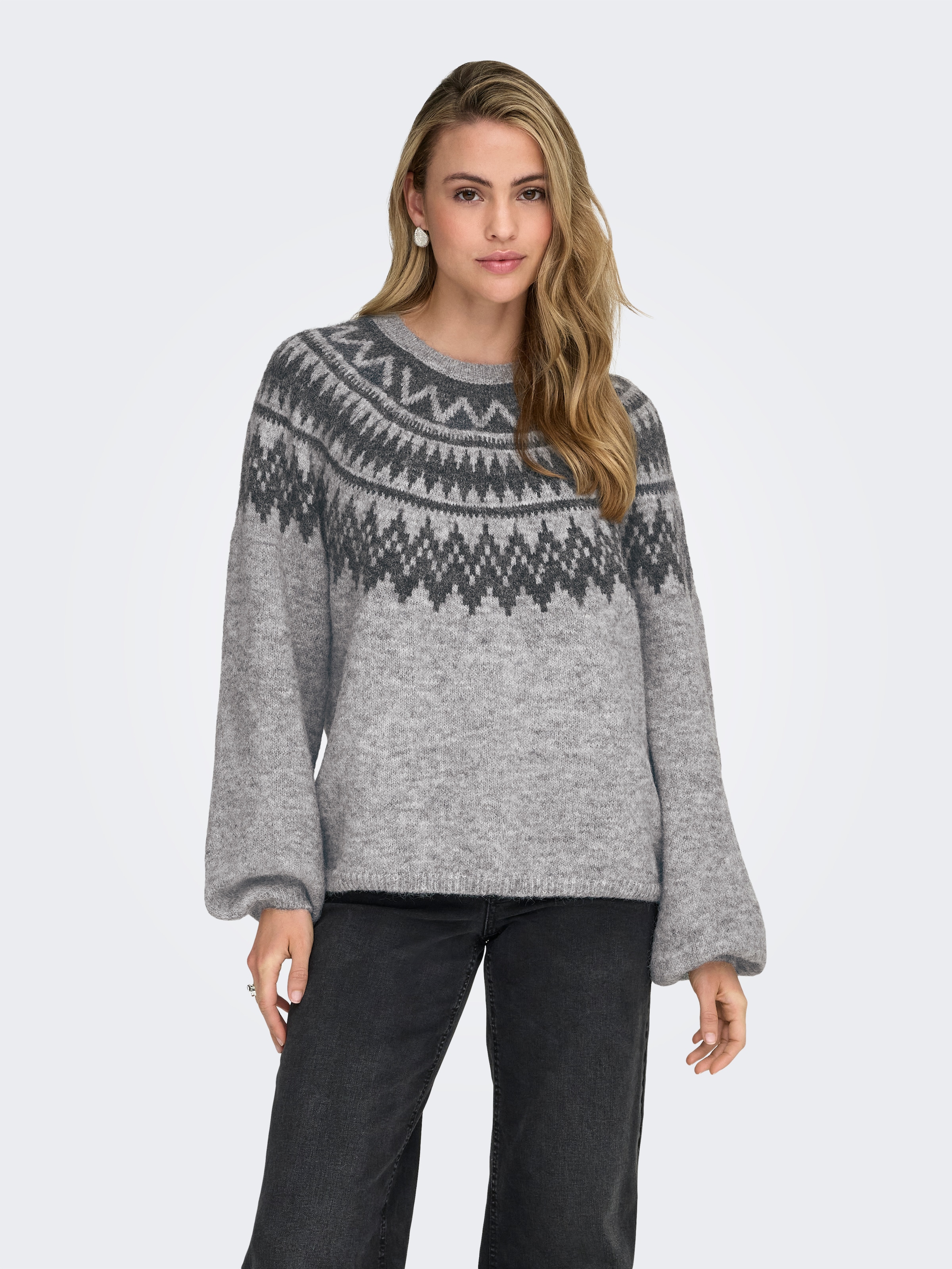 Image of ONLY Strickpullover "ONLREYKJA LS O-NECK KNT" mit Wolle und Stretchanteil