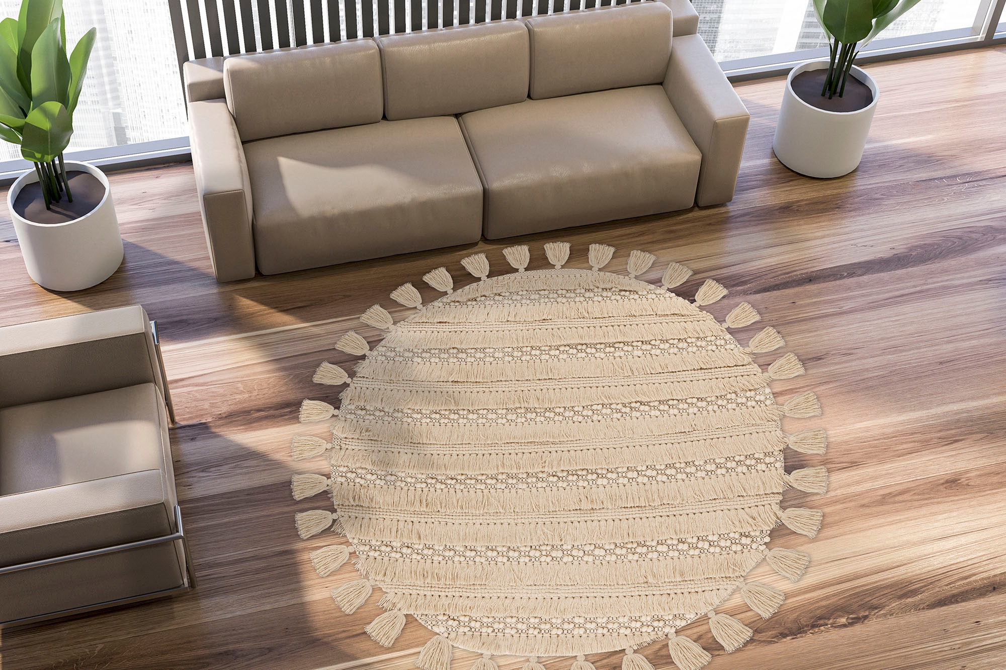 me gusta Wollteppich »Bohist 325« rund 18 mm Höhe