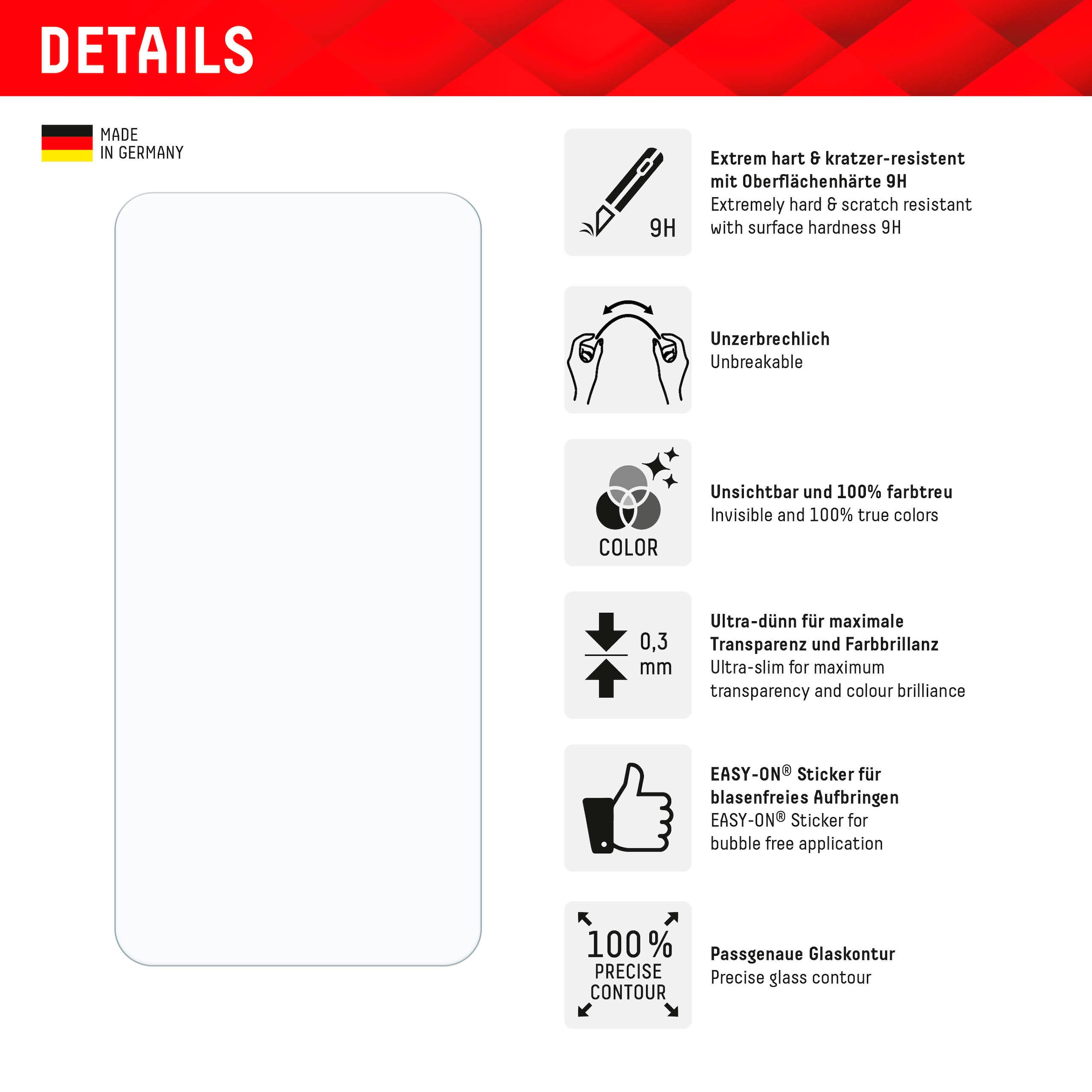 Displex Displayschutzglas »Smart Glass«, für Samsung Galaxy S24+-Samsung Galaxy S25+, Displayschutzfolie Displayschutz kratzer-resistent 9H unzerbrechlich