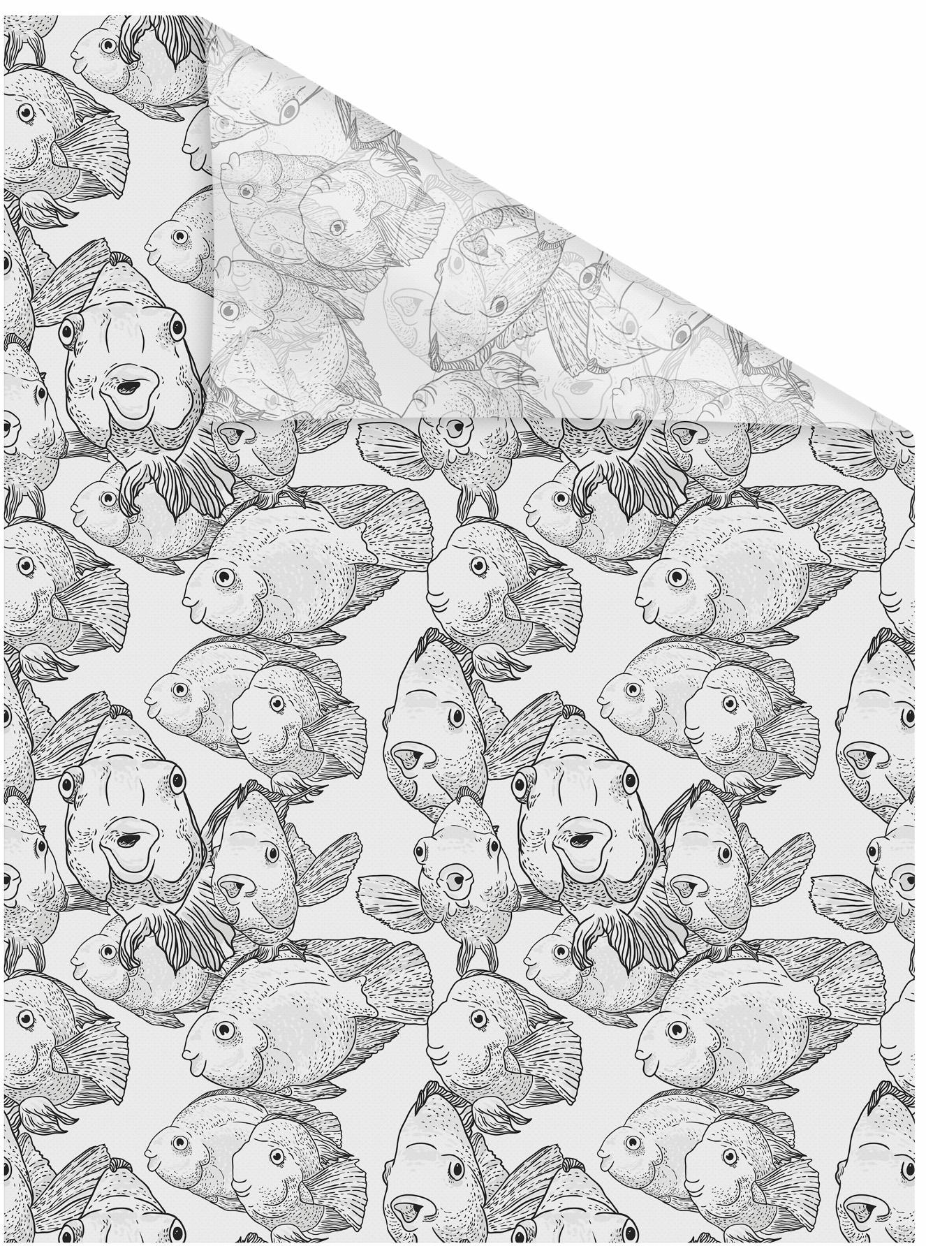 Image of LICHTBLICK ORIGINAL Fensterfolie "Fische" 1 Stk. blickdicht strukturiert Klebepunkte selbstklebend, Sichtschutz