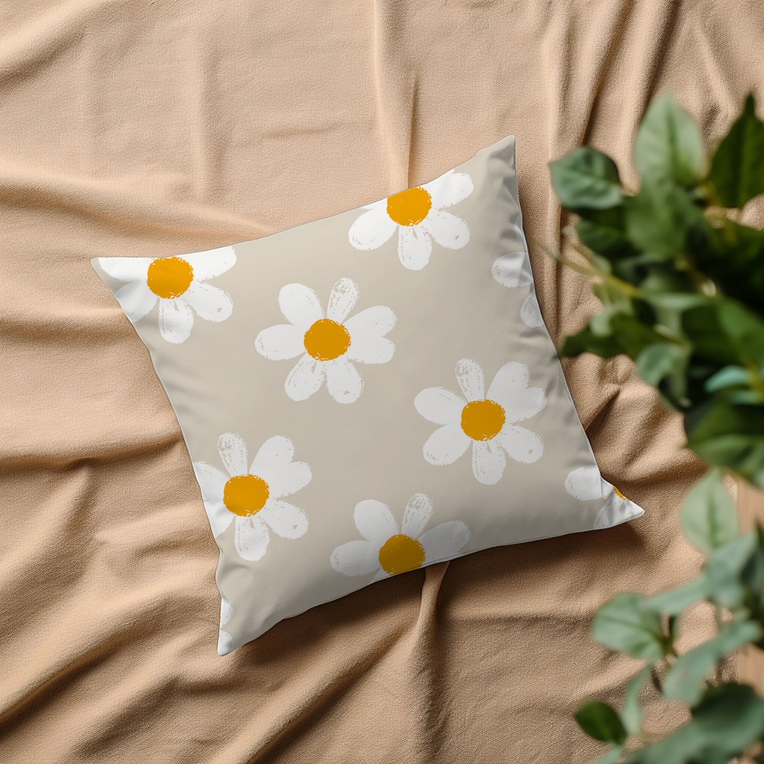 queence Coussin décoratif »Levke« mit Gänseblümchen