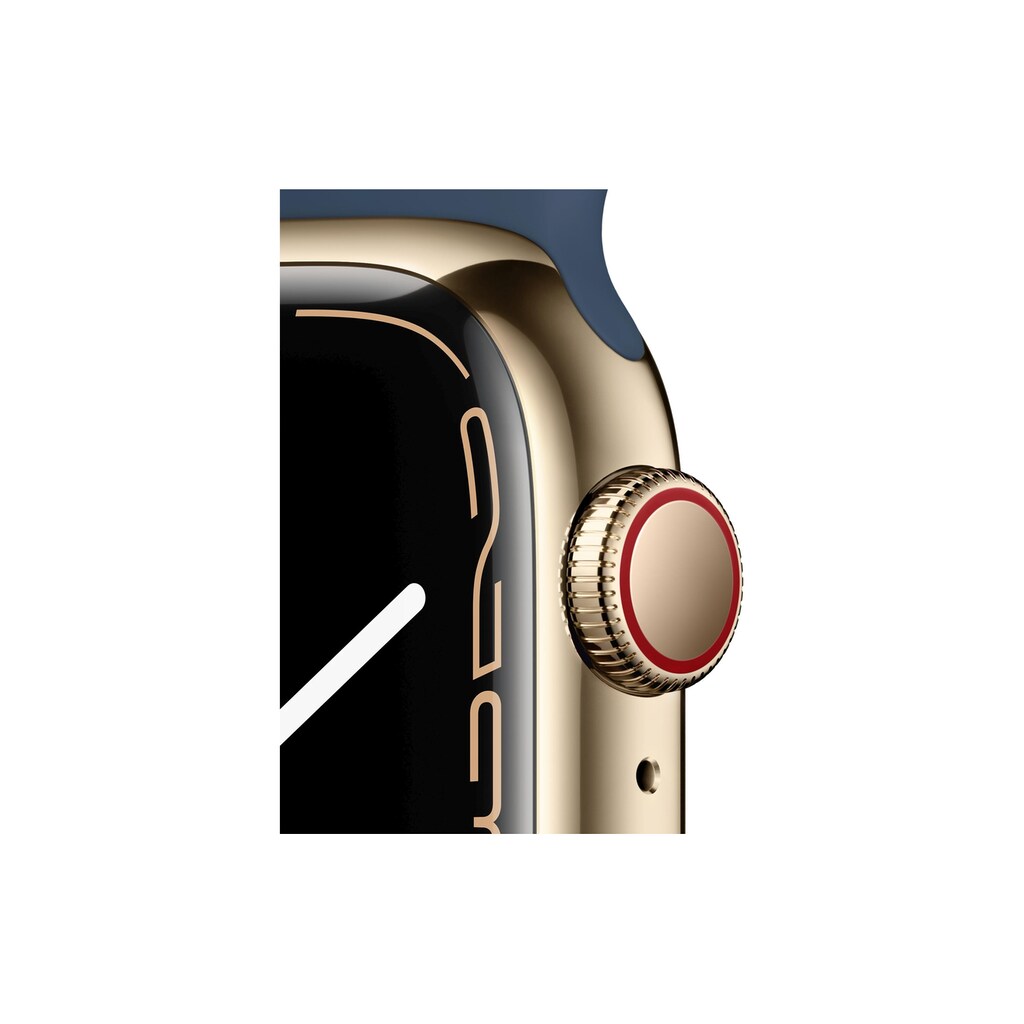 Apple Smartwatch »Series 7, GPS + Cellular, 41 mm Edelstahl-Gehäuse mit Sportarmband«, (Watch OS)