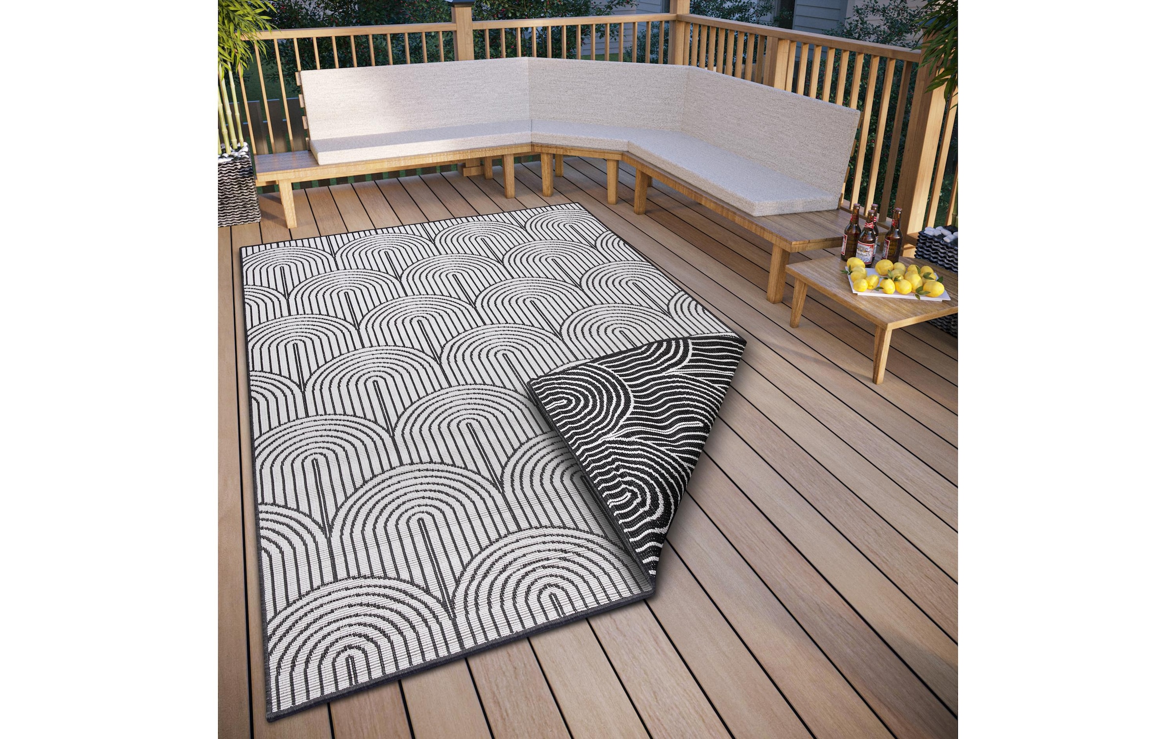 HANSE Home Teppich »Pangli, Wendeteppich« rechteckig 5 mm Höhe In-& Outdoor, Teppich, Wetterfest, Balkon, Garten, Wohnzimmer, Modern