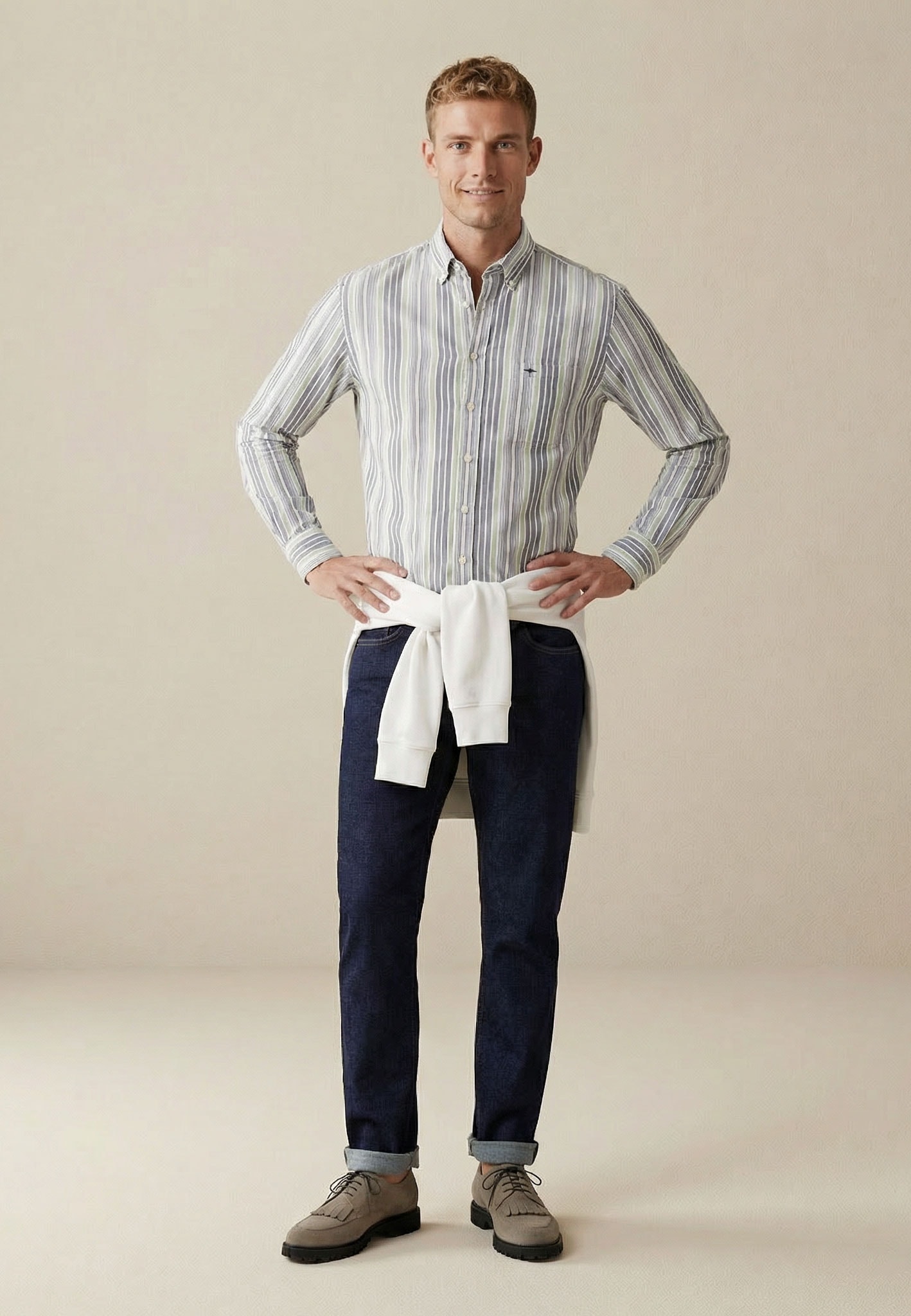 FYNCH-HATTON Chemise à rayures »Washed Oxford Stripe« normale Passform, aus reiner Baumwolle, mit Streifenmuster