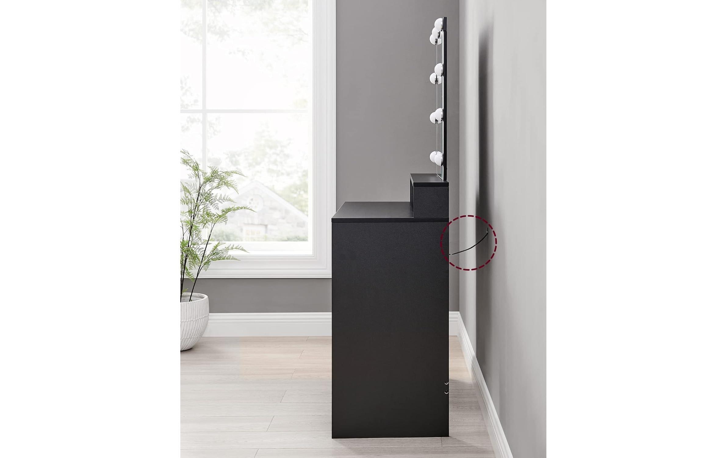 VASAGLE Coiffeuse »mit LED-Beleuchtung 80 x 40 x 145 cm«