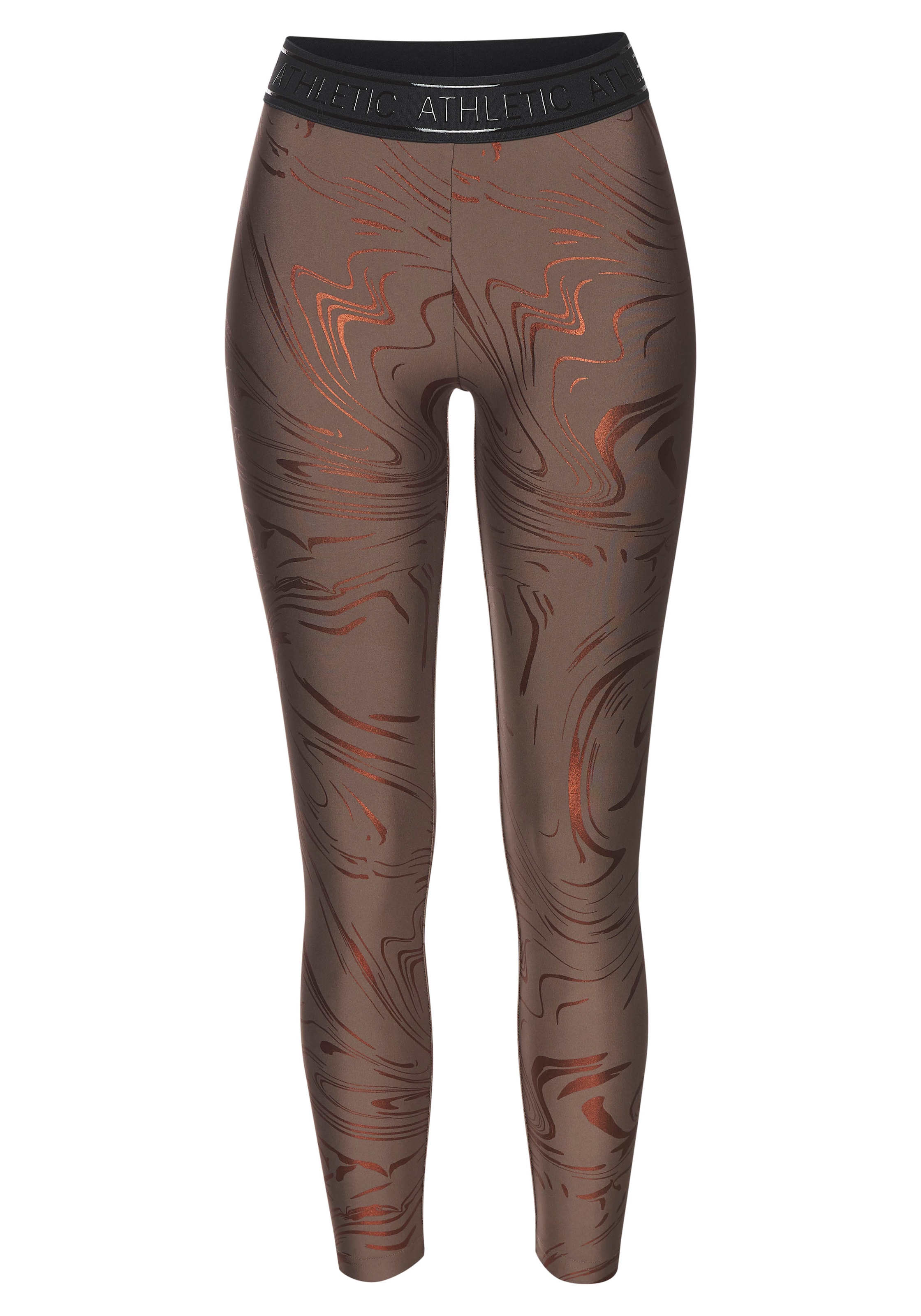 LASCANA ACTIVE Funktionsleggings, Sportleggings mit glänzendem Print und 3D Schriftzug