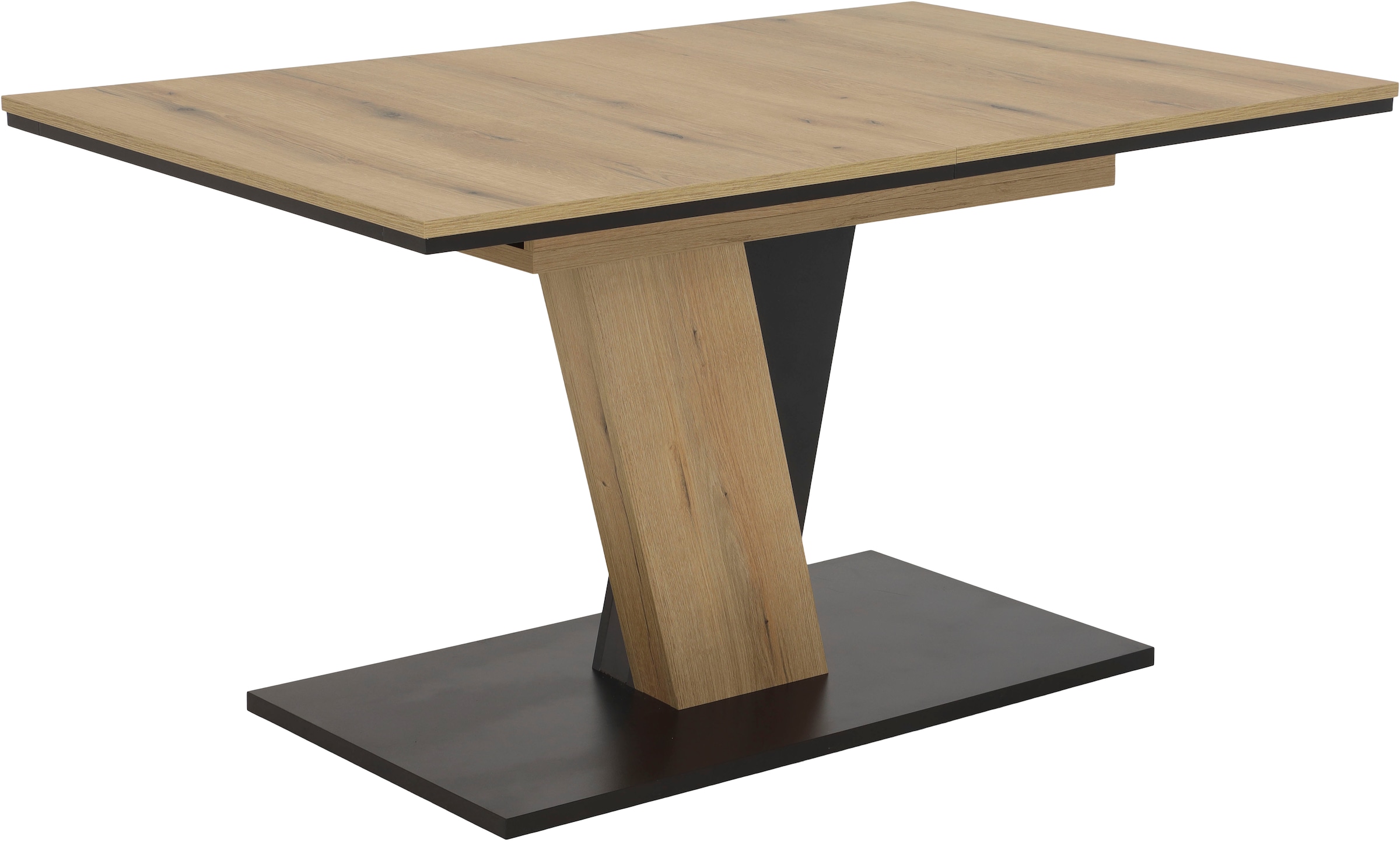 GOODproduct »"Altona", Esstisch ausziehbar plus 6 Stühle, TOPSELLER!« Esstisch ausziehbar 140 - 180 cm, 6 Freischwinger, 7 pièces tlg. Säulentisch 140-180x90 cm, Stuhl mit Federkorb, 140 kg belastbar