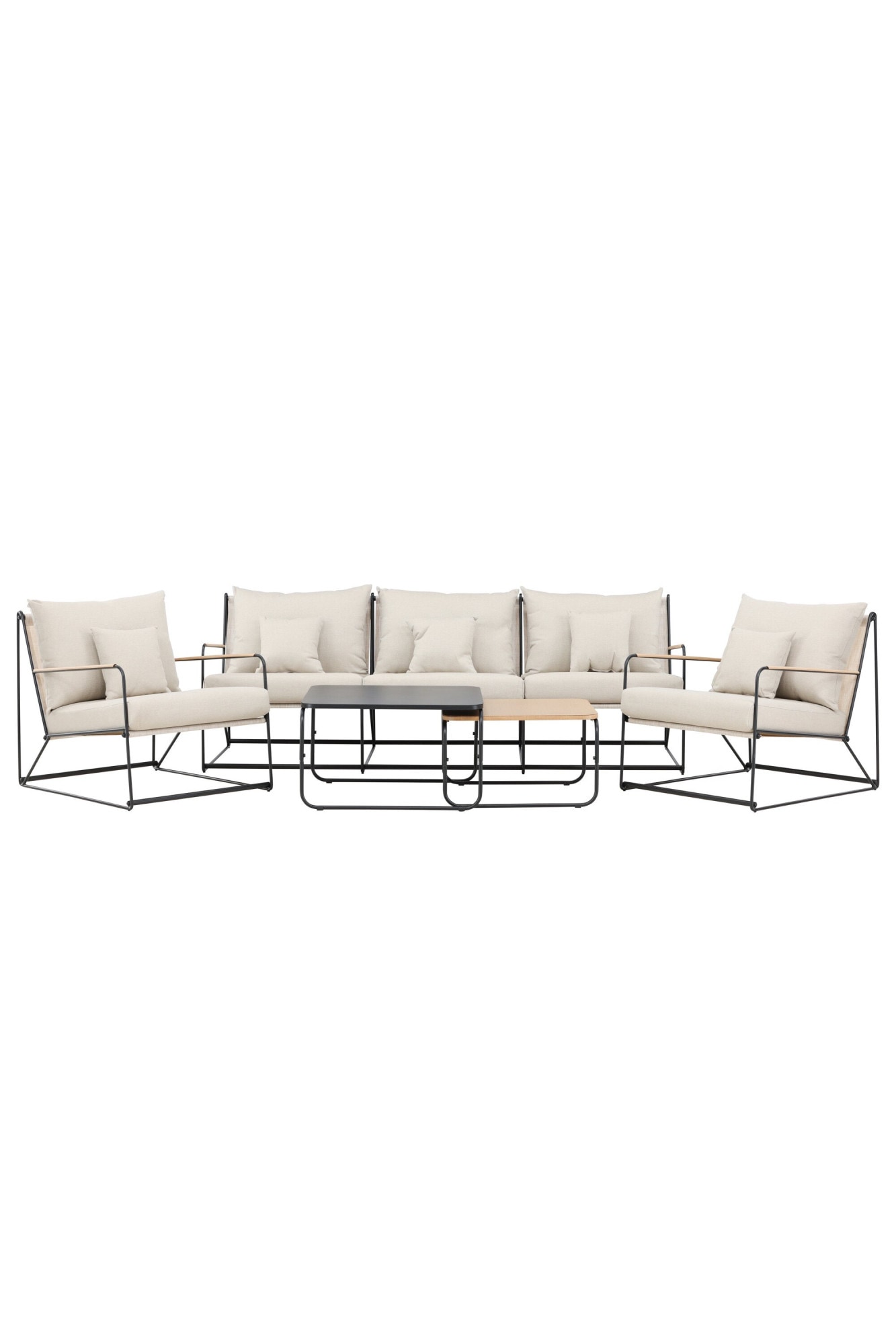 Venture Home Gartenlounge-Set »Palazzo, grosszügiges Outdoor-Set für hohen Sitzkomfort« 5 tlg. Loungemöbel mit Stoffbezug, angenehm, weich
