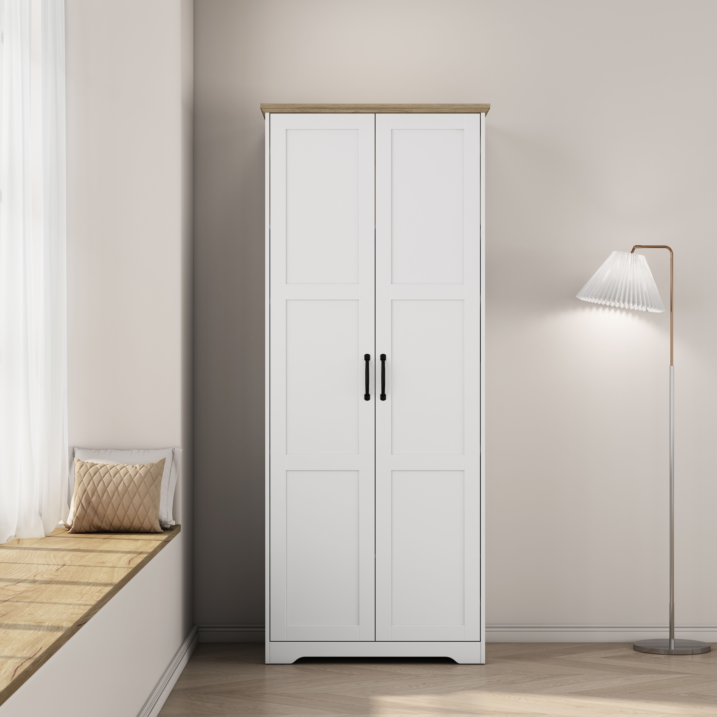 GOODproduct Kleiderschrank »Emmilia Schrank Schlafzimmerschrank im Landhaus Design« Landhaus Schrank mit  2 Türen in Breite 82,7cm, Höhe 2m